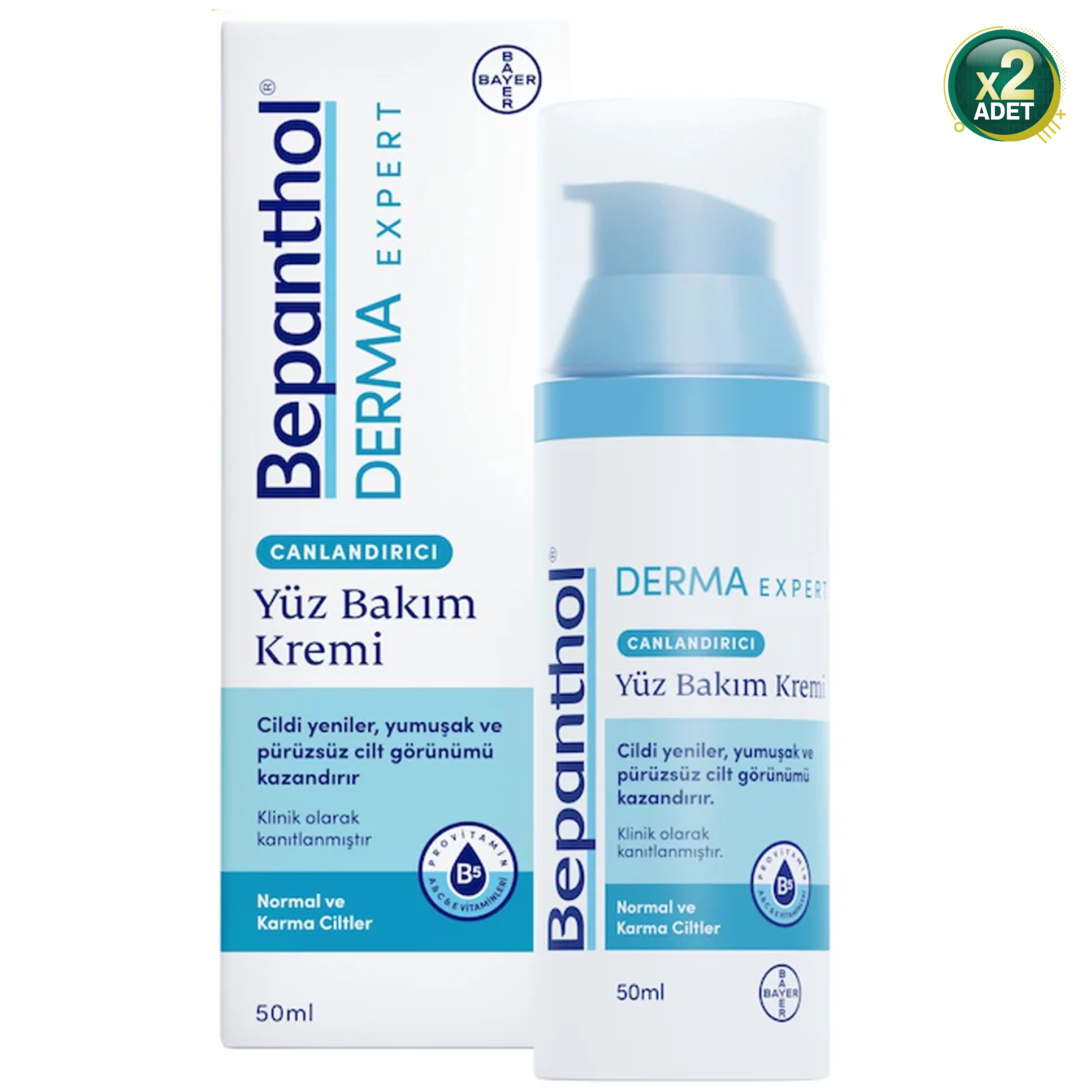 Bepanthol Derma Expert Canlandırıcı 50 ml Nemlendirici Krem 2 Adet
