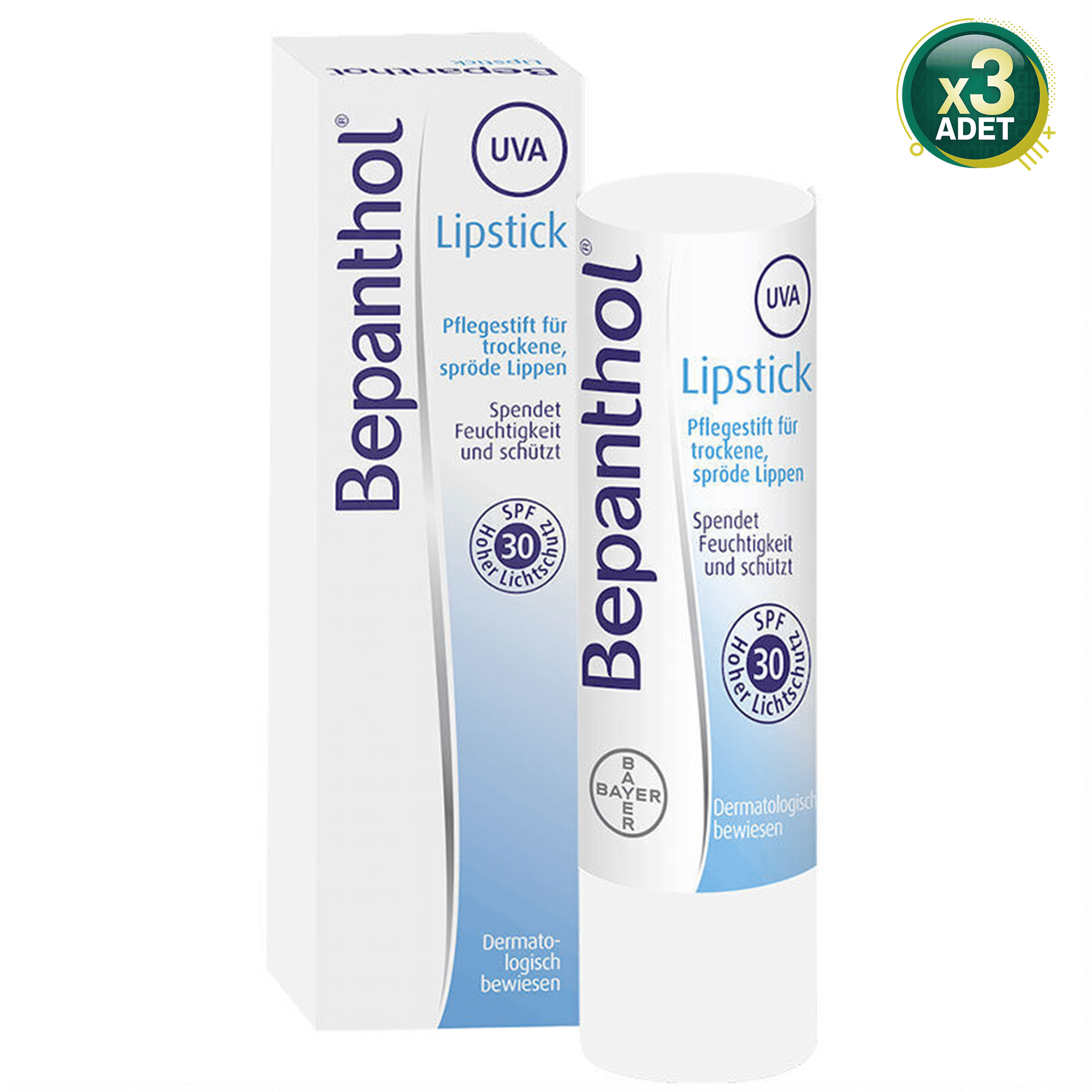 Bepanthol Lipstick Güneş Koruyucu Spf 30 4.5 gr Dudak Kremi 3 Adet