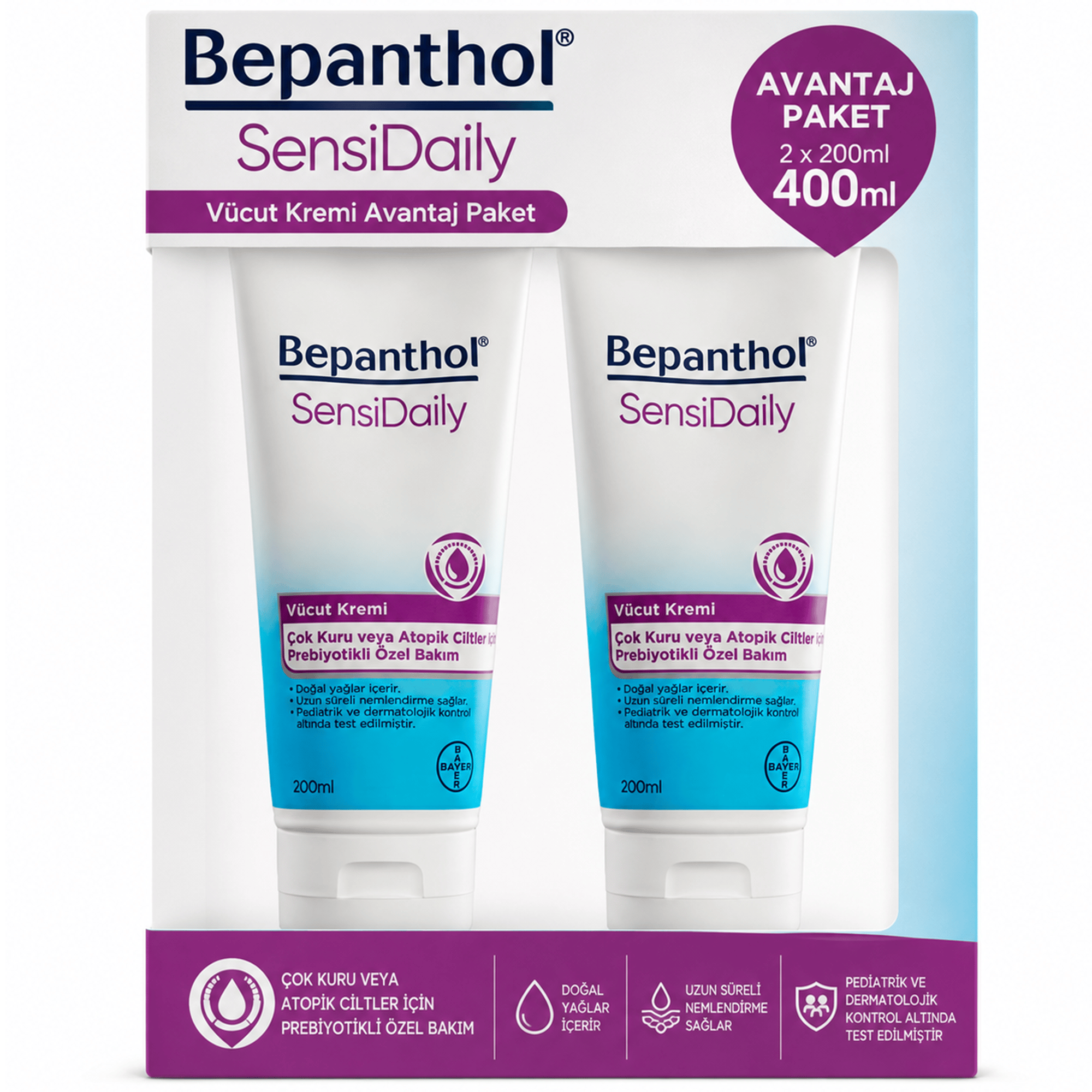 Bepanthol SensiDaily 400 ml Vücut Kremi Avantaj Paket