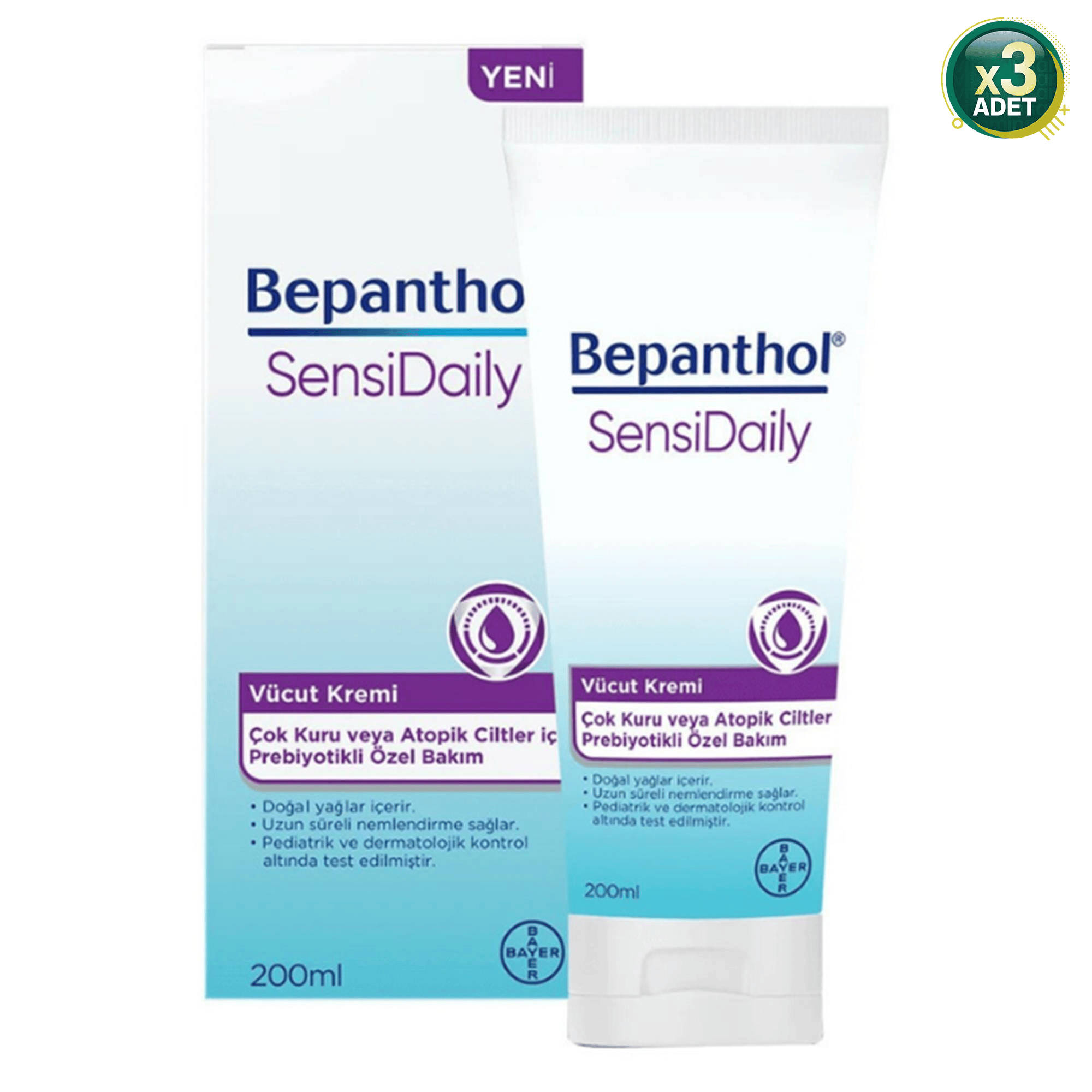 Bepanthol Sensidaily Vücut Kremi 200 Ml 3 Adet