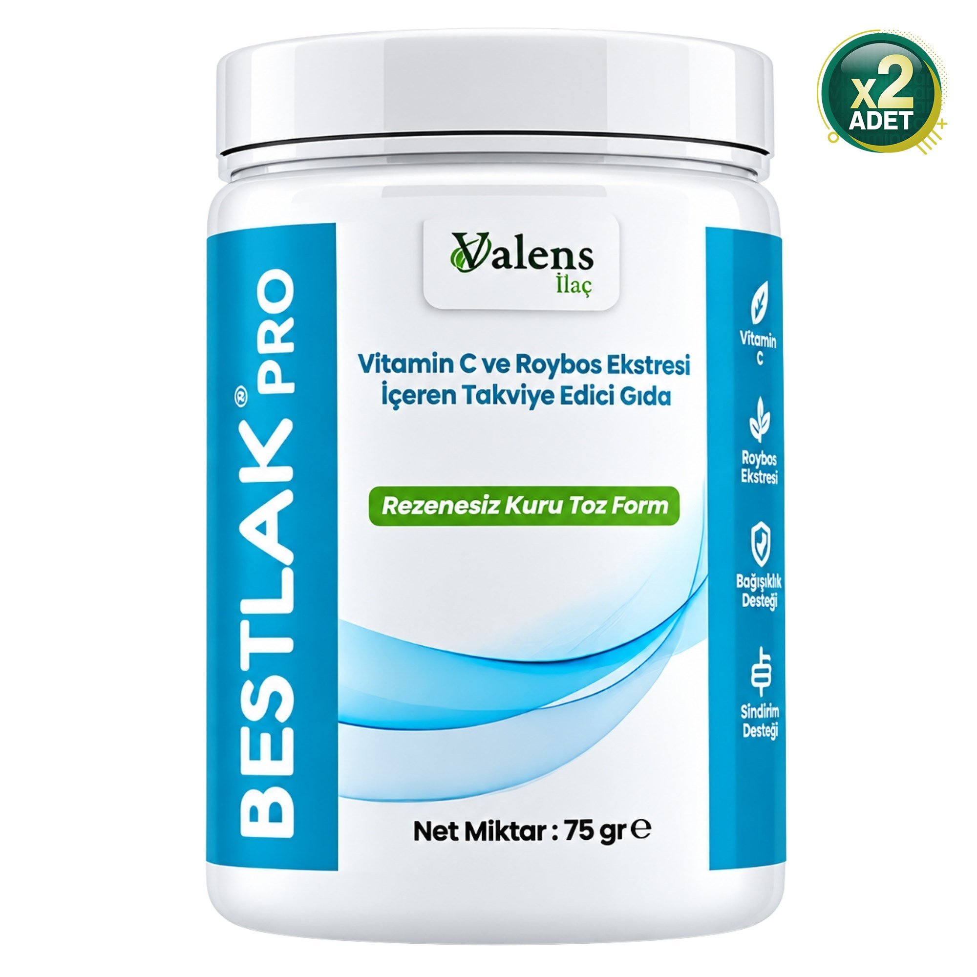 Bestlak Pro Vitamin C Ve Roybos Ekstresi İçeren Takviye Edici Gıda 75Gr 2 Adet