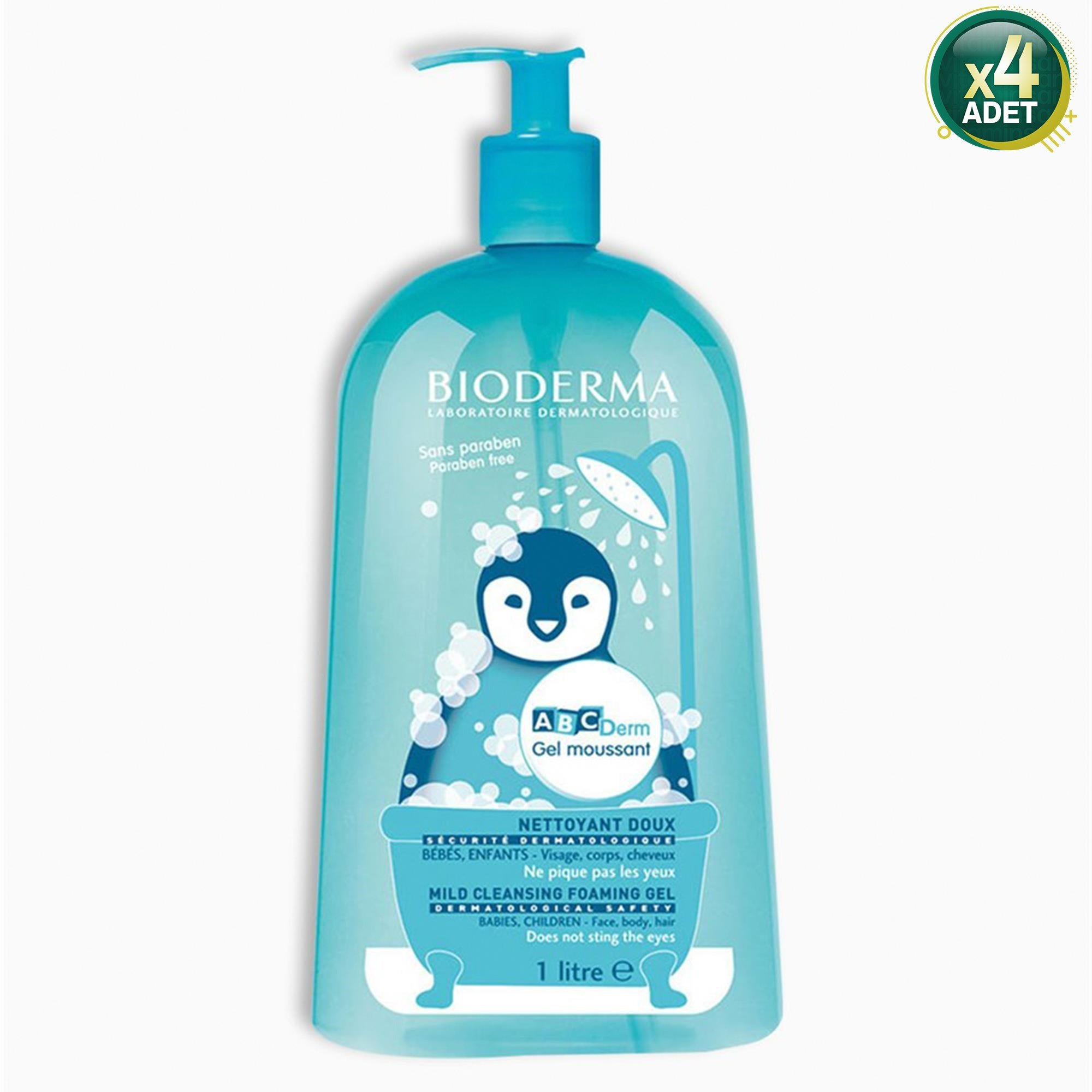 Bioderma ABCDerm Foaming Cleanser 1 lt 4 Adet