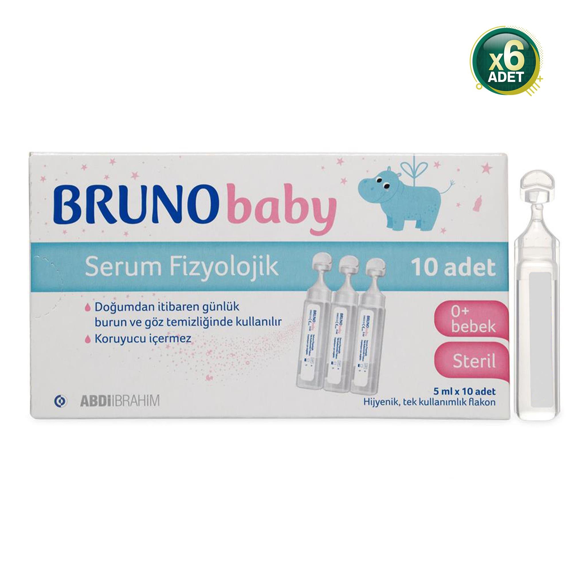 Bruno Baby 5 ml 10'lu Flakon Serum Fizyolojik 6 Adet