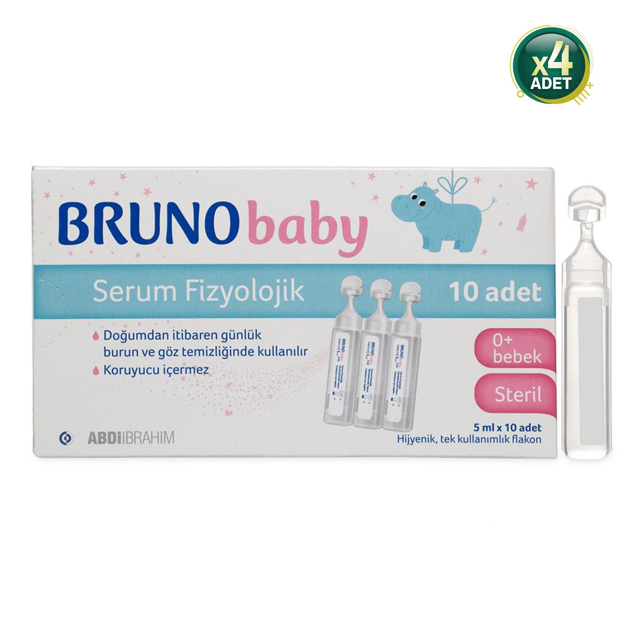 Bruno Baby 5 ml 10'lu Flakon Serum Fizyolojik 4 Adet