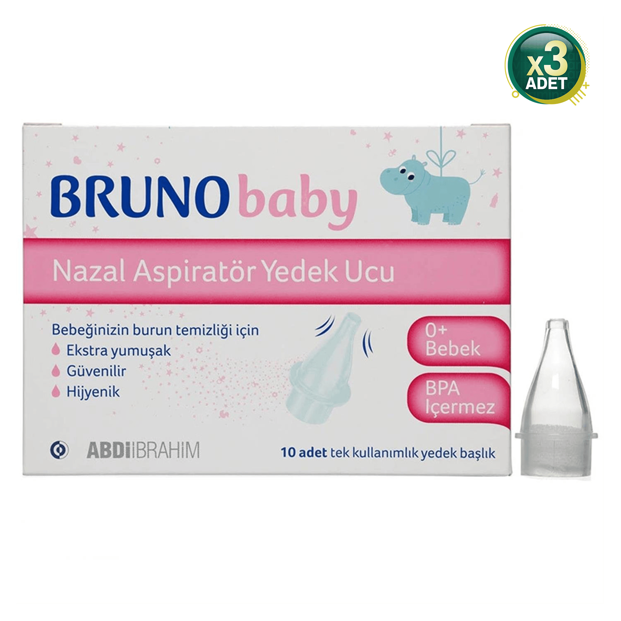 Bruno Baby Nazal Aspiratör Yedek Ucu 10 Adet x 3