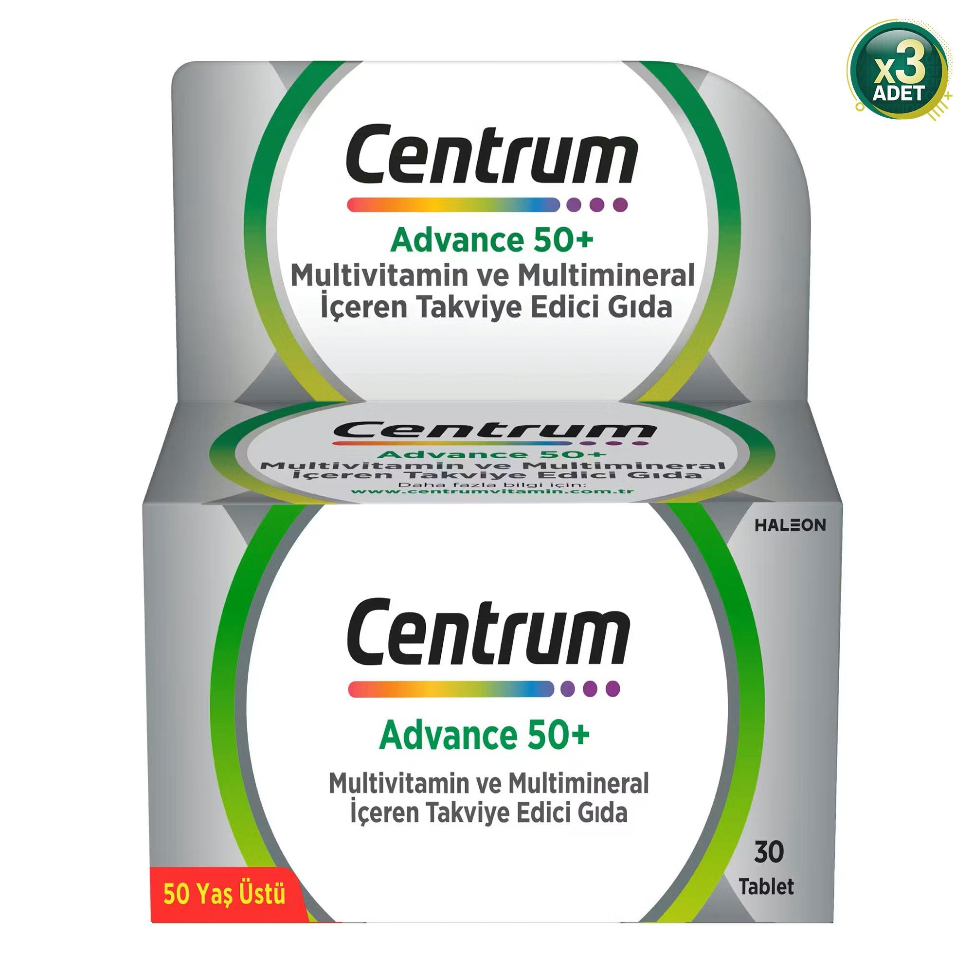 Centrum Advance 50 Plus 30 Tablet 3 Adet