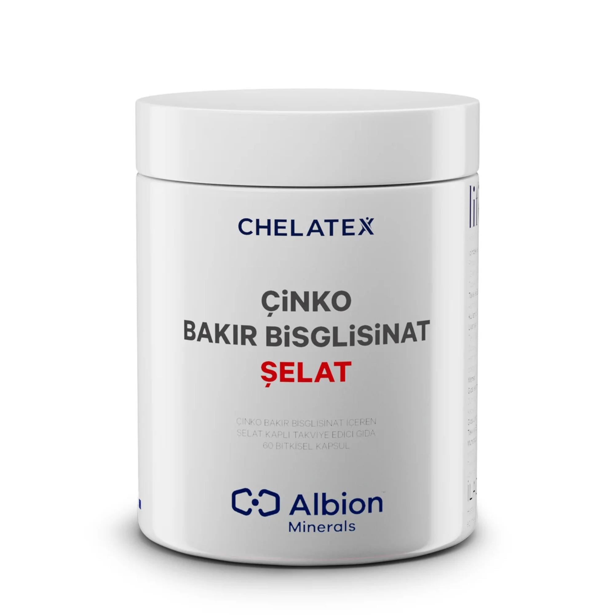 Chelatex Çinko Bakır Bisglisinat Şelat 60 Bitkisel Tablet