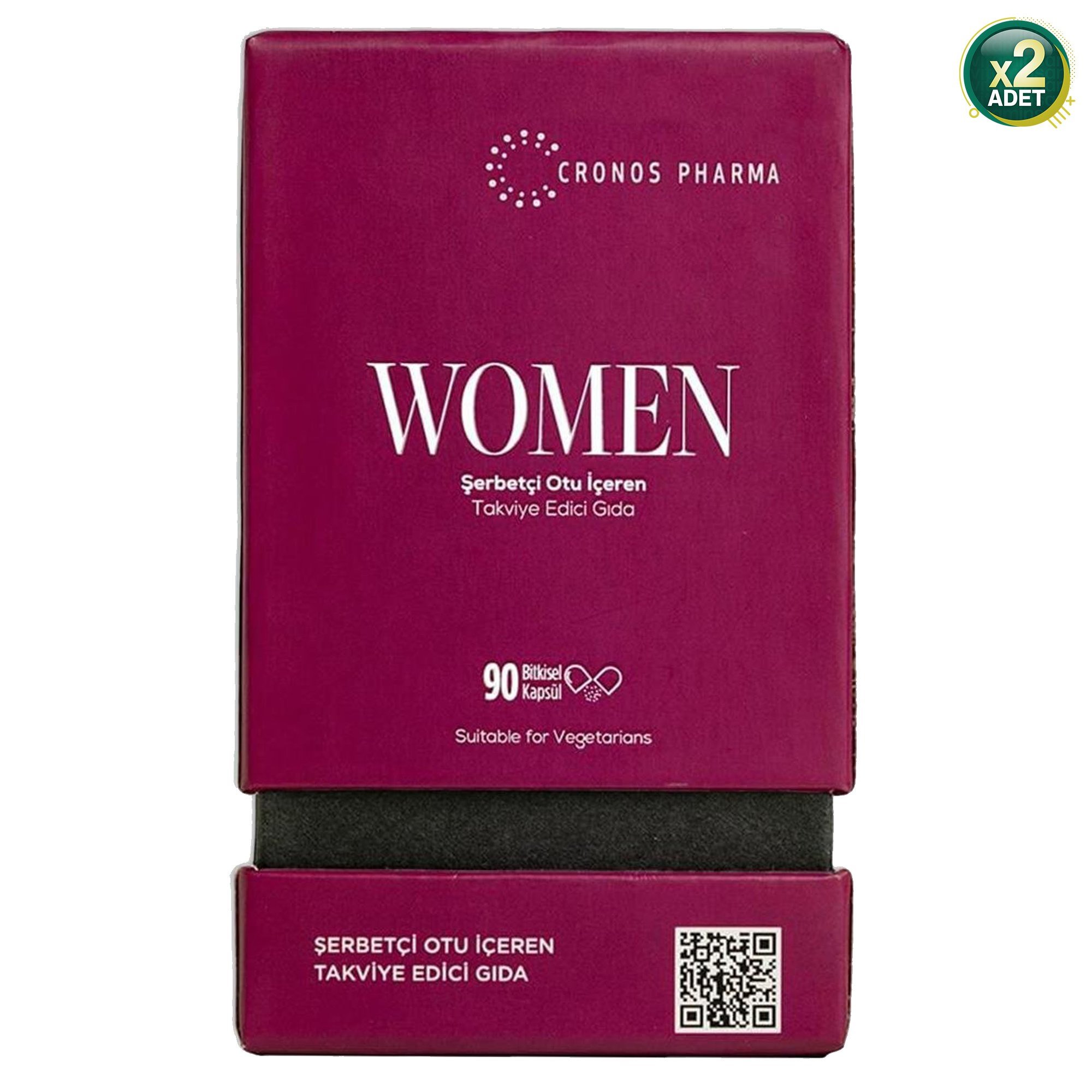 Cronos Pharma Women Şerbetçi Otu İçeren Takviye Edici Gıda 90 Bitkisel Kapsül 2 Adet