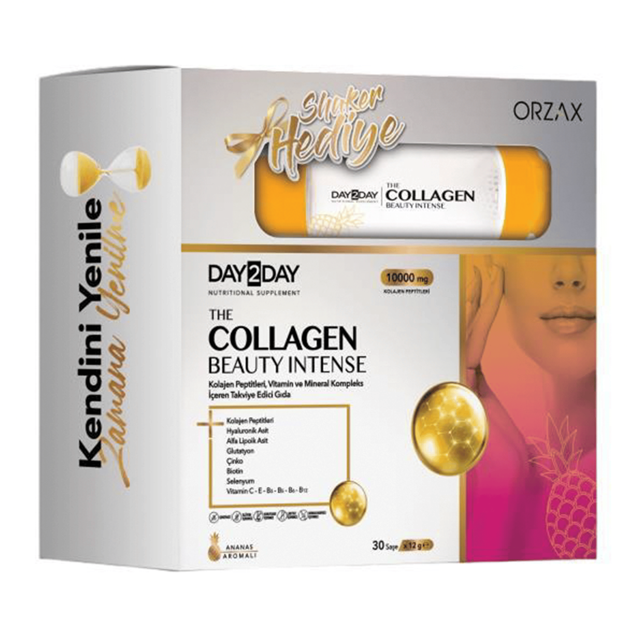 Day2Day The Collagen Beauty İntense 30 Saşe 12 gr Ananas Shaker Hediyeli