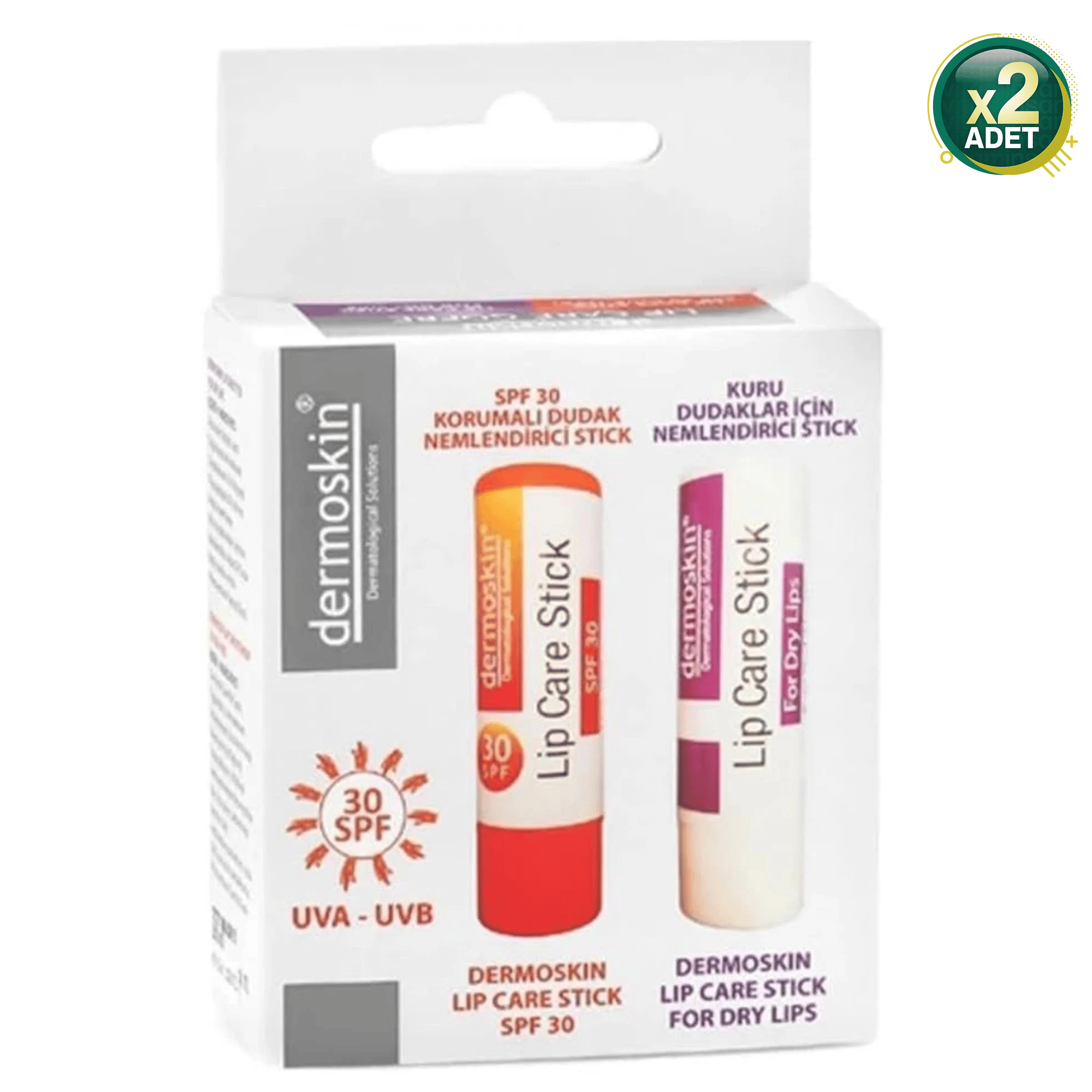 Dermoskin Lip Care Stick 30 Faktör 2'li Kofre Set - 2 Adet
