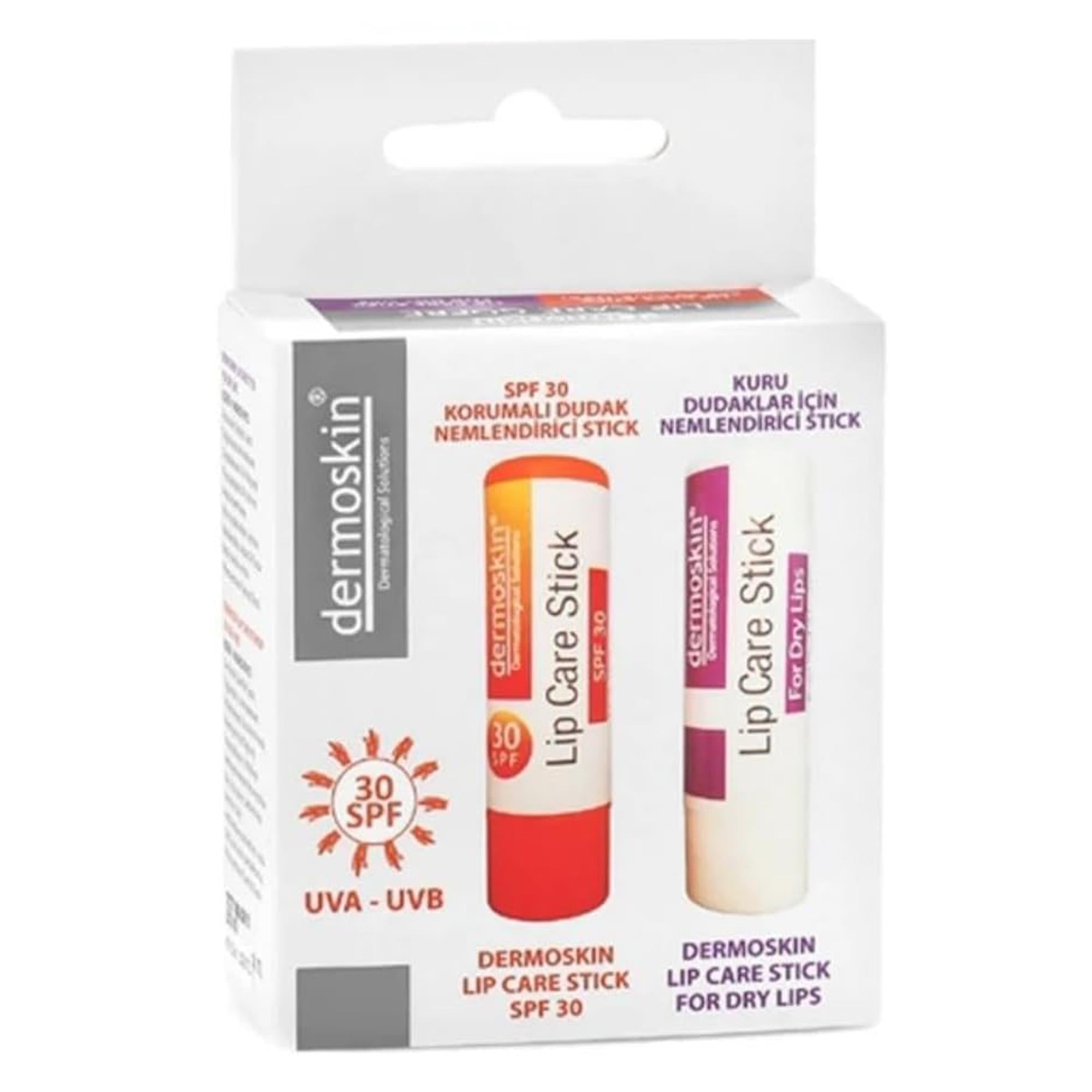 Dermoskin Lip Care Stick 30 Faktör 2'li Kofre Set