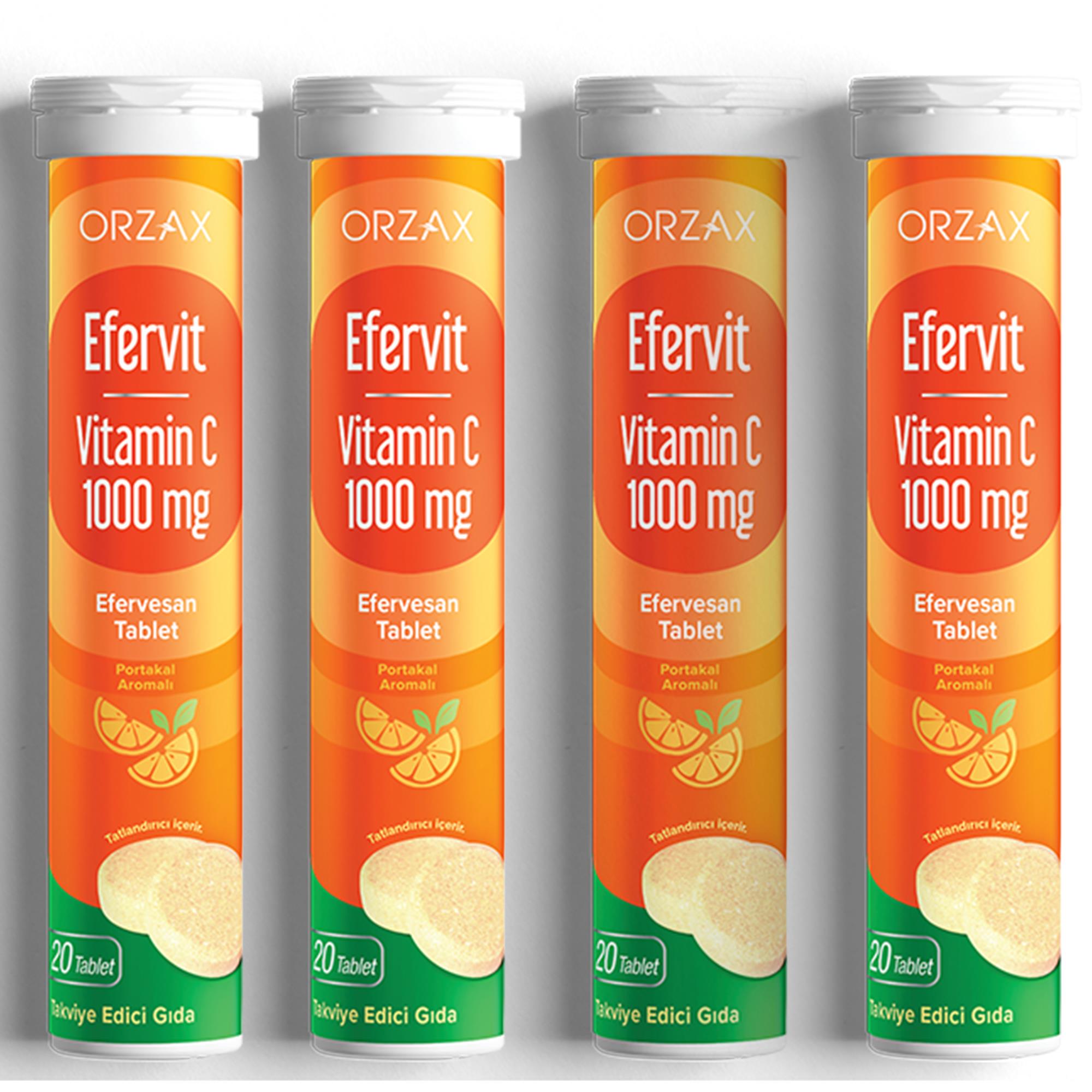 Efervit Vitamin C 1000 mg 20 Efervesan Tablet 4 Adet