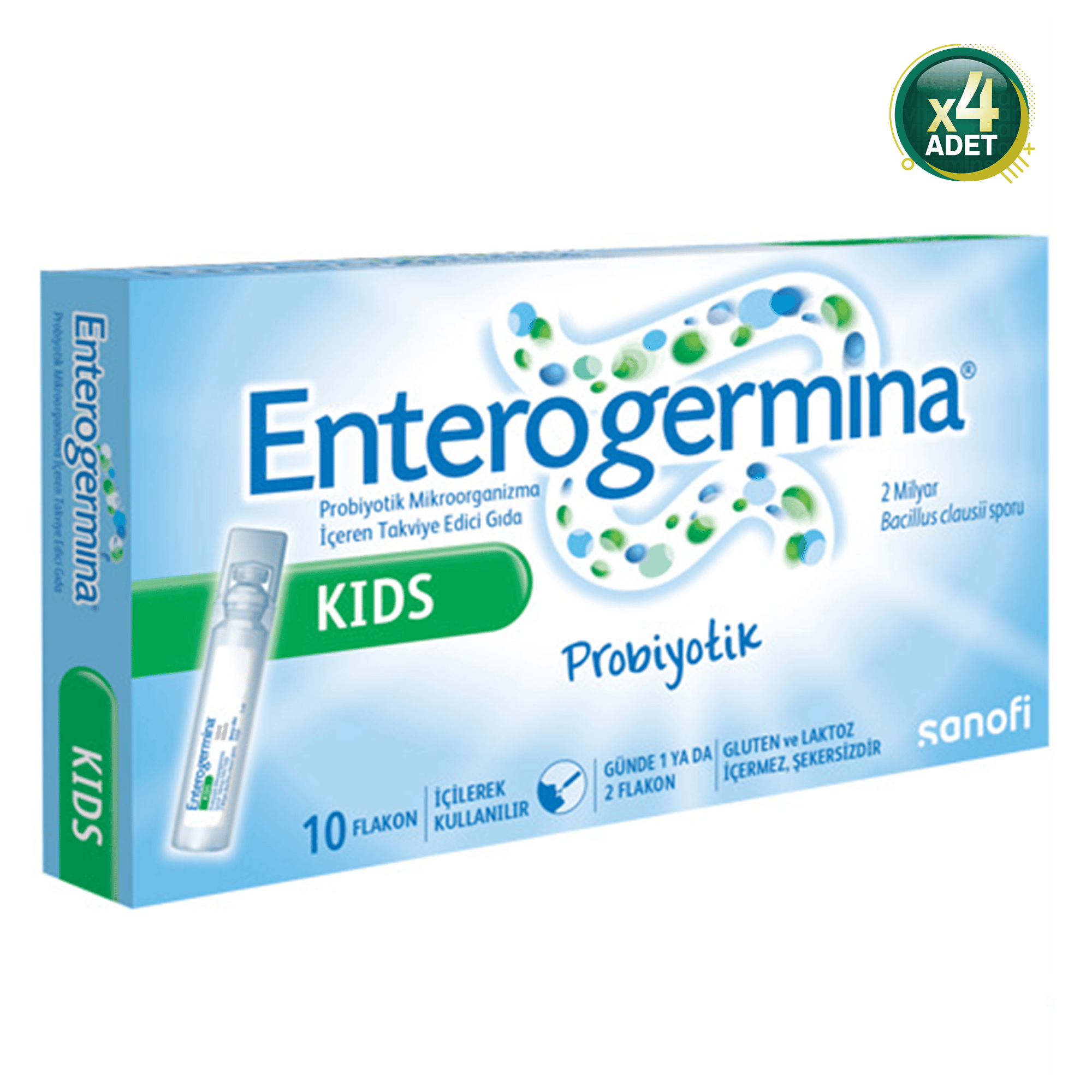 Enterogermina Kids Probiyotik İçeren Takviye Edici Gıda 10 Flakon 4 Adet