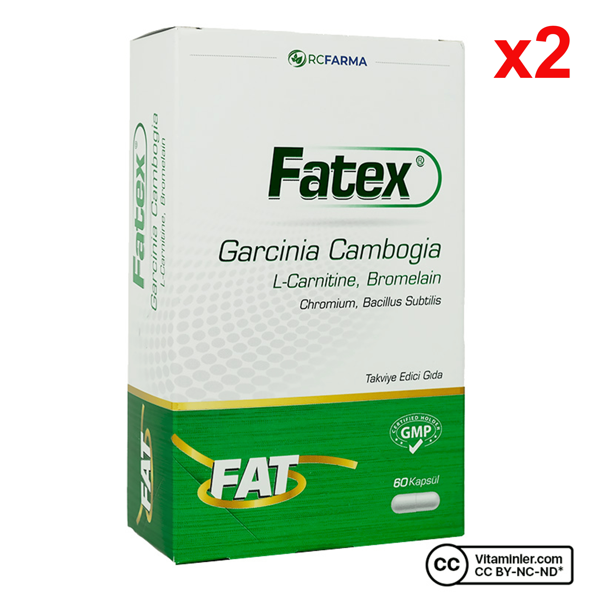 Fatex Garcinia Cambogia L-Carnitine - Chromium 60 Kapsül 2 Adet