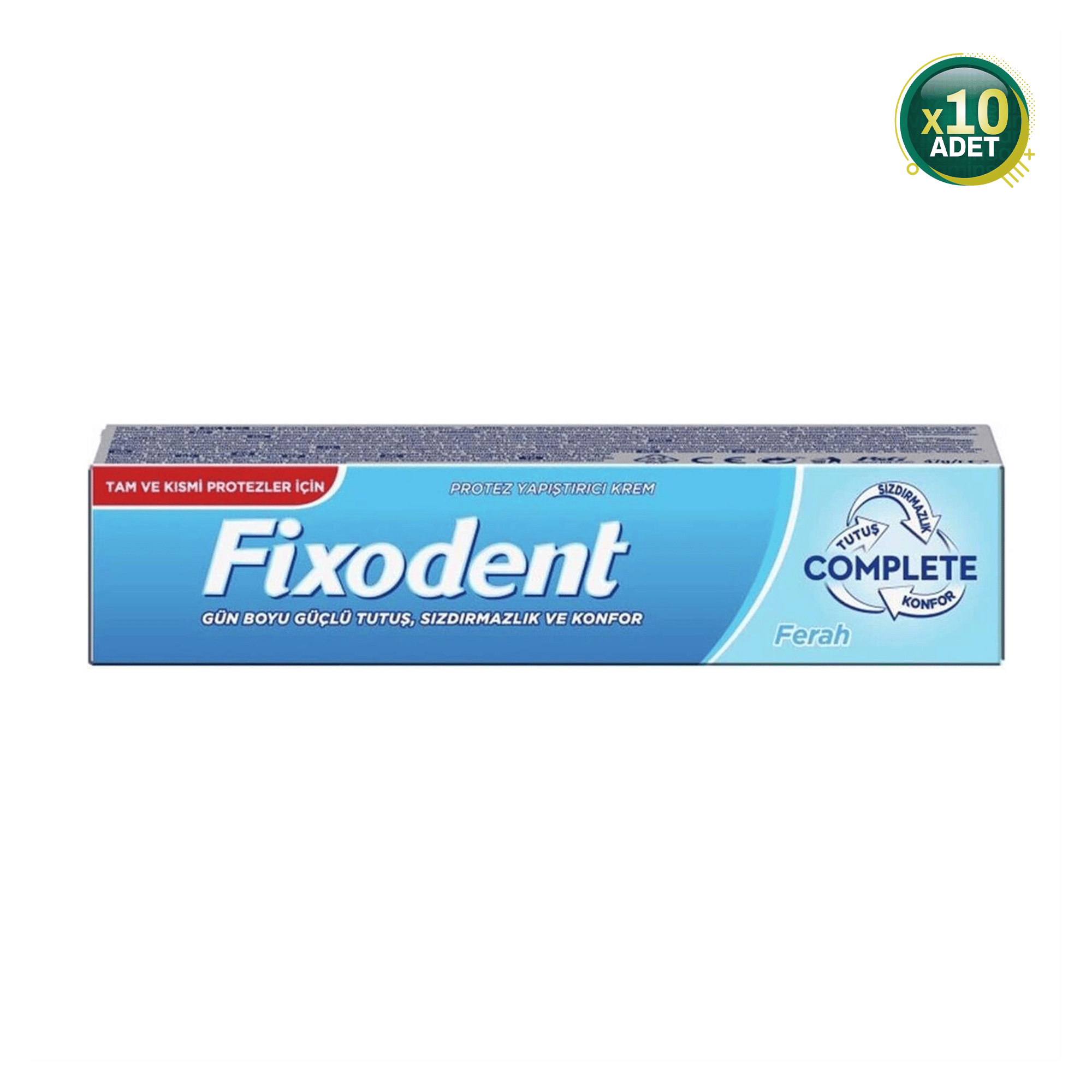 Fıxodent Protez Yapıstırıcı Krem 47 gr Complete Ferah 10 Adet