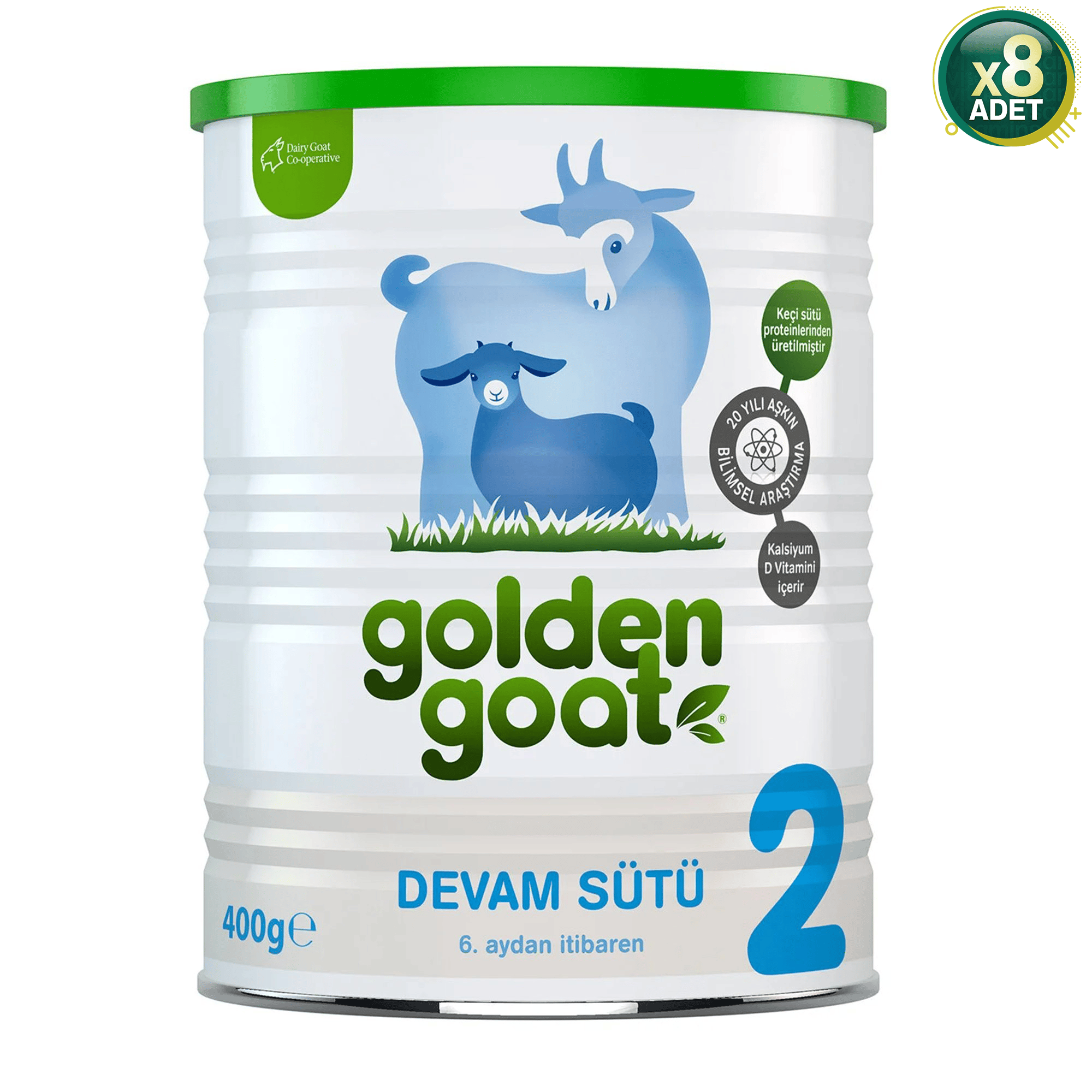 Golden Goat 2 Keçi Sütü Bazlı Ürün 400gr 8 Adet