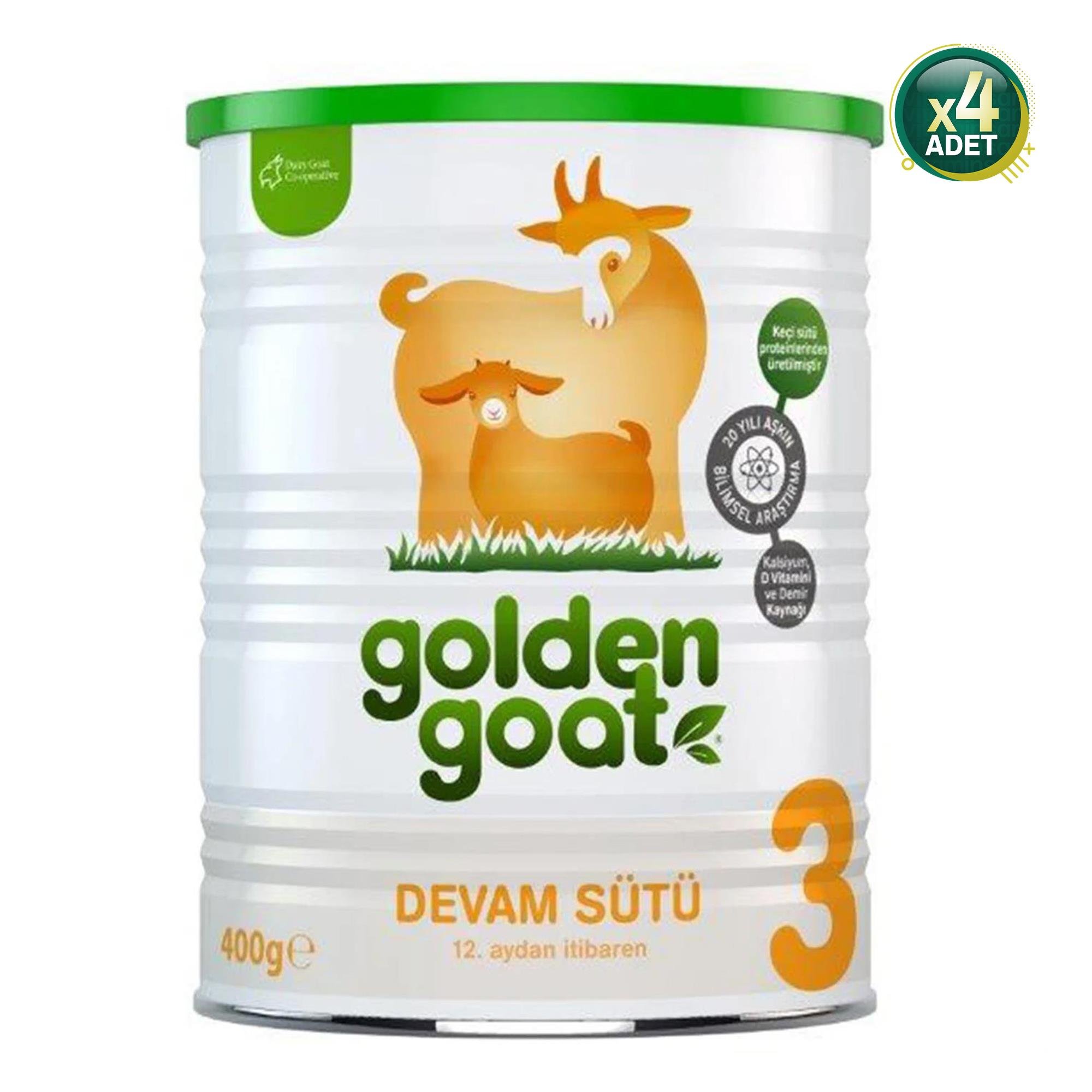 Golden Goat 3 Keçi Sütlü Devam Sütü 400 gr 1+ Yaş 4 Adet