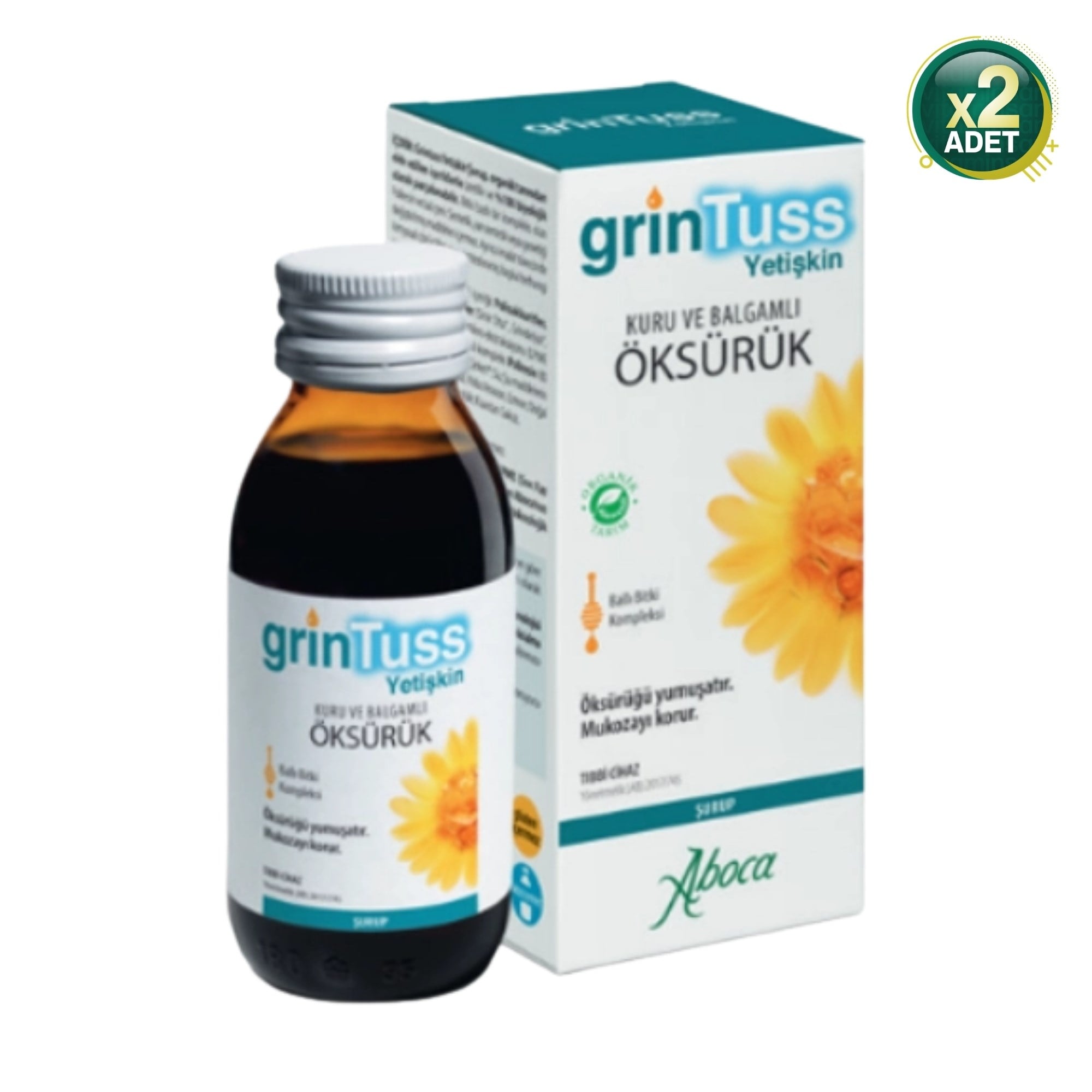 GrinTuss Yetişkin Öksürük Şurubu 128 gr 2 Adet