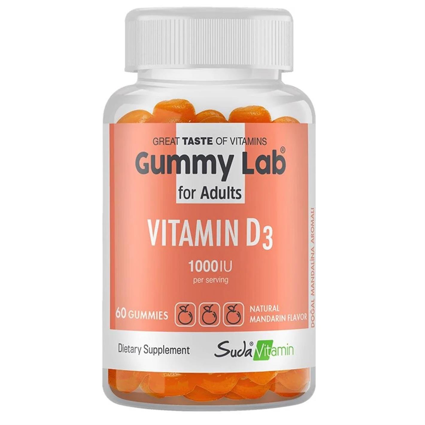 Gummy Lab Vitamin D3 1000 IU Adults 60 Gummies