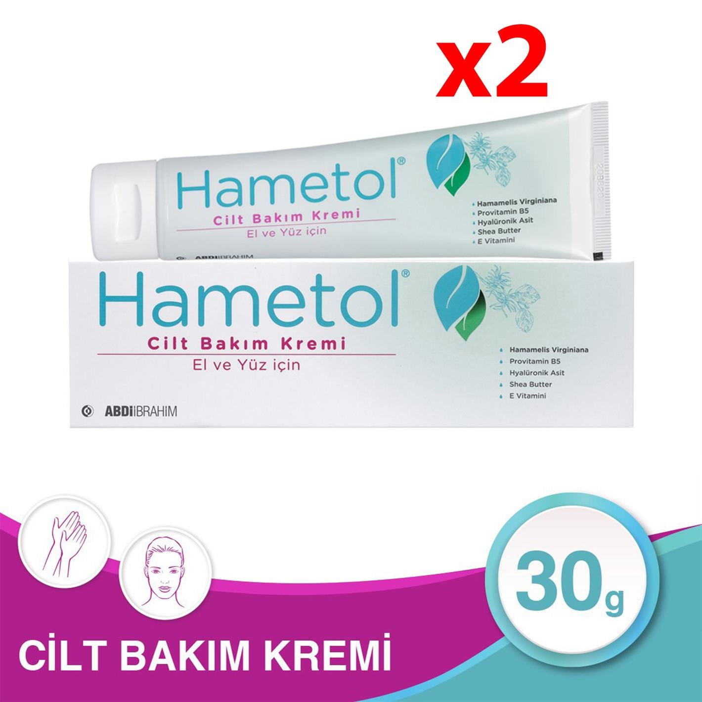 Hametol Cilt Bakım Kremi 30 g 2 Adet