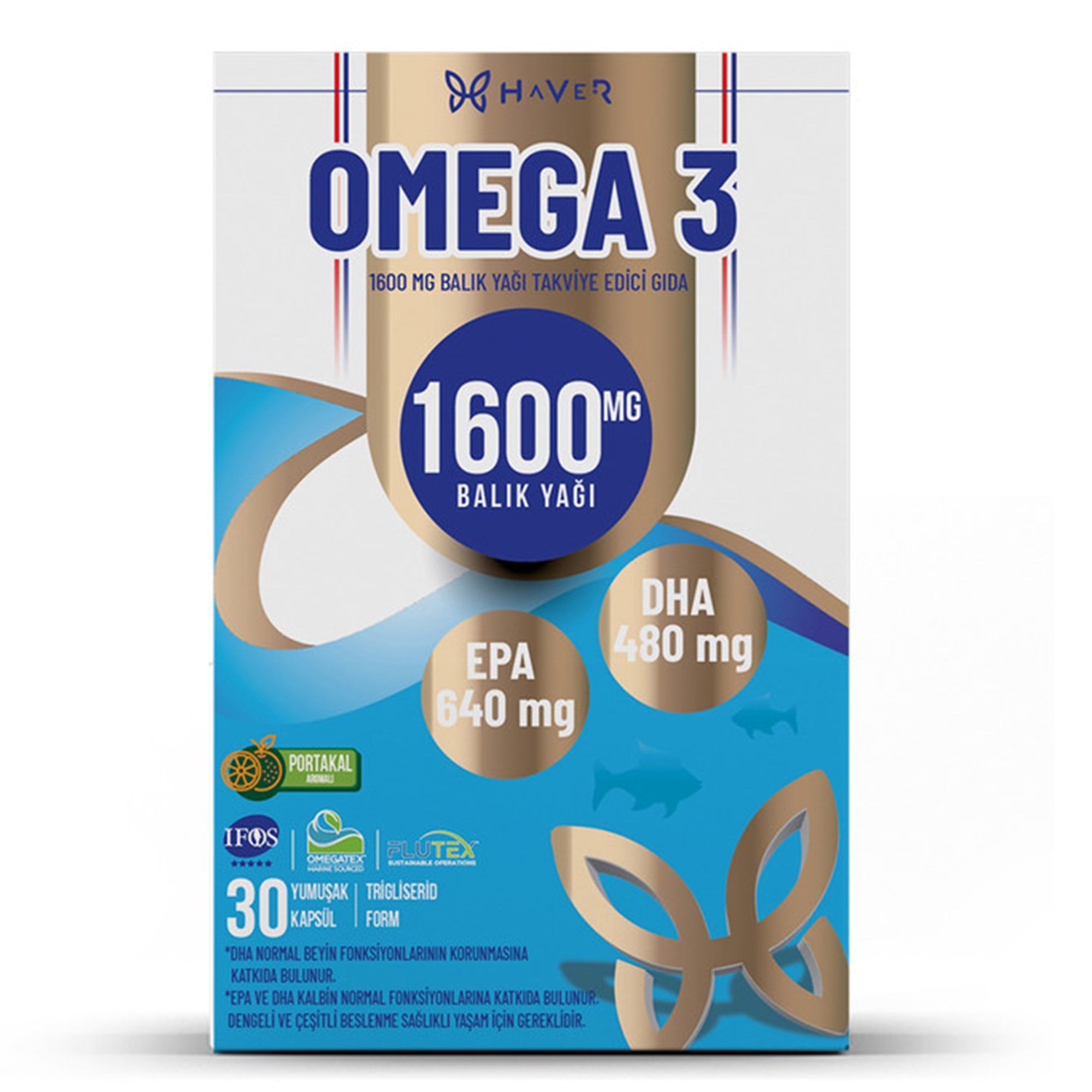 Haver Omega 3 1600 mg Balık Yağı 30 Kapsül 