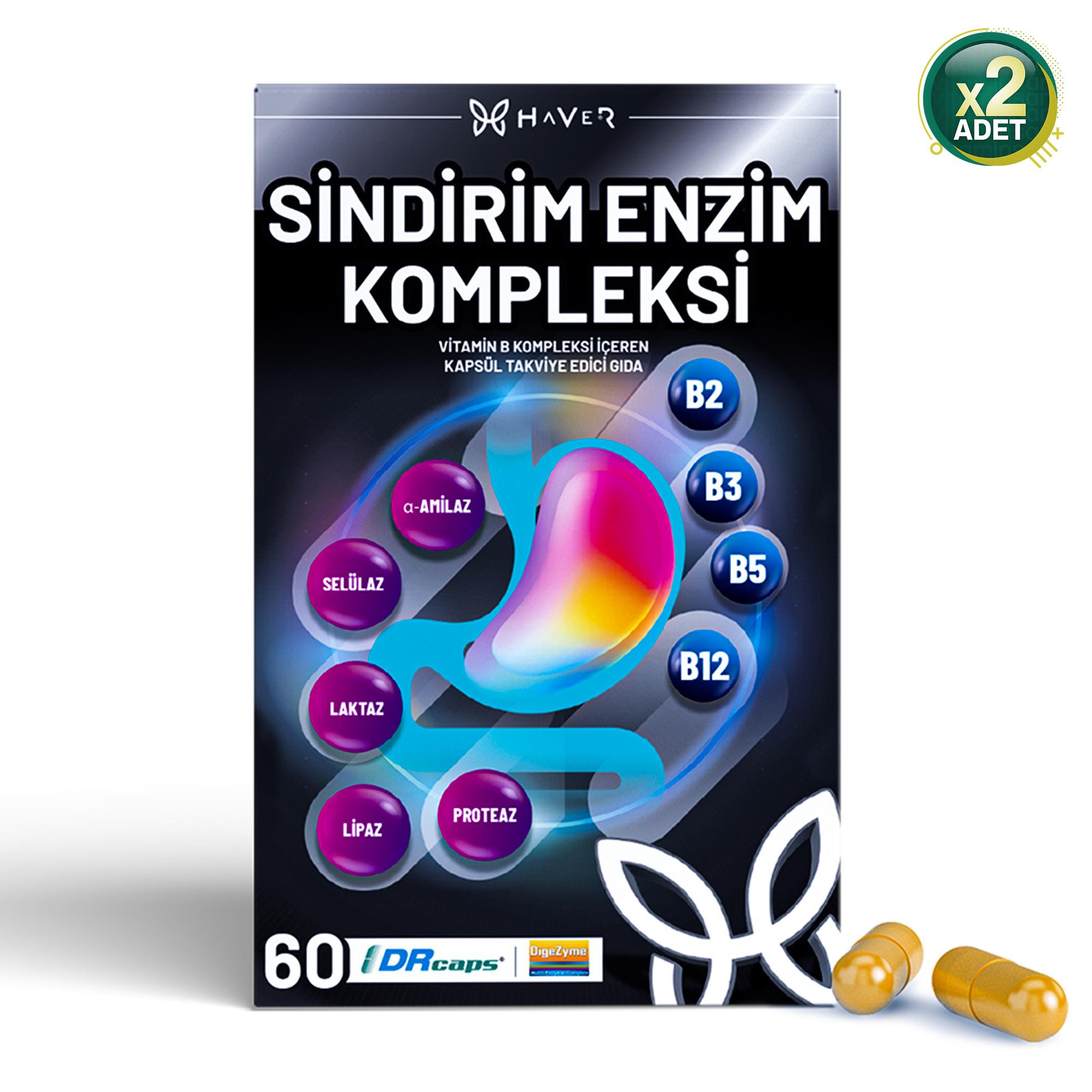 Haver Sindirim Enzim Kompleksi 2 Adet 60 Kapsül