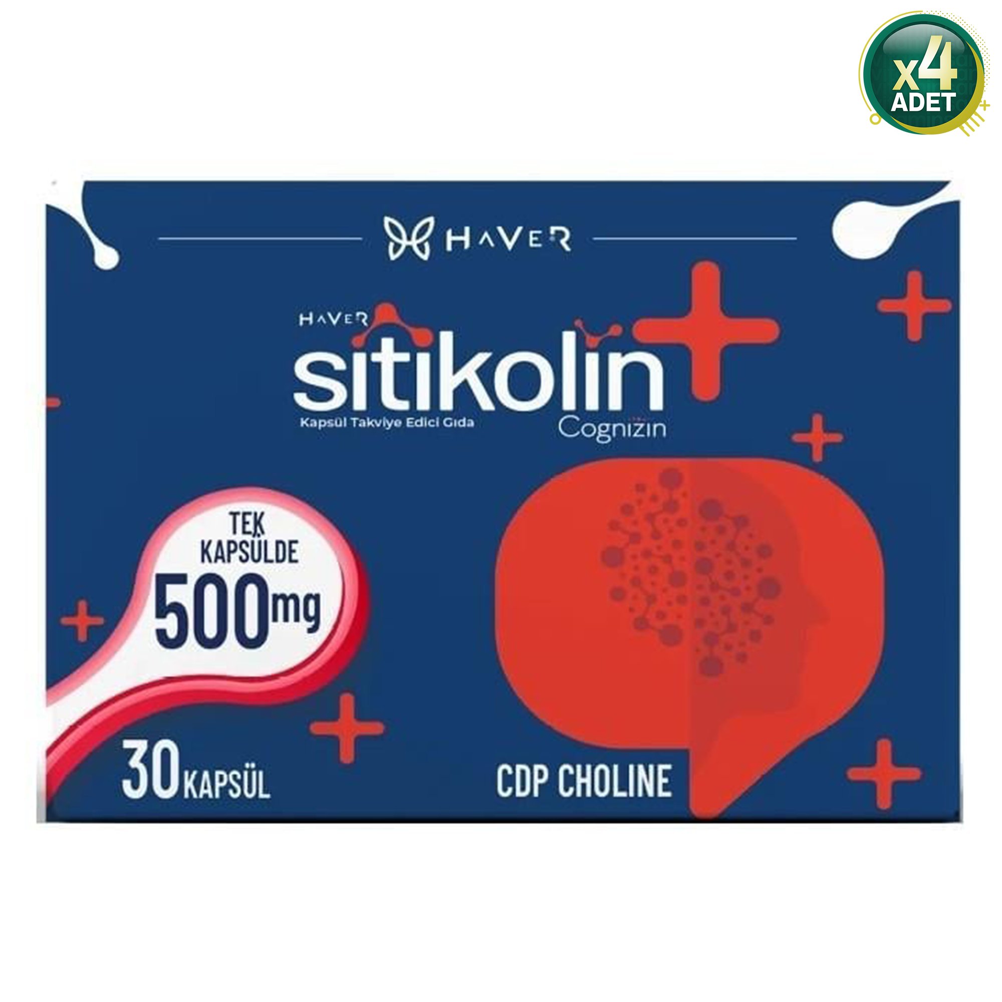 Haver Sitikolin Cognizin 500 mg 30 Kapsül 4 Adet