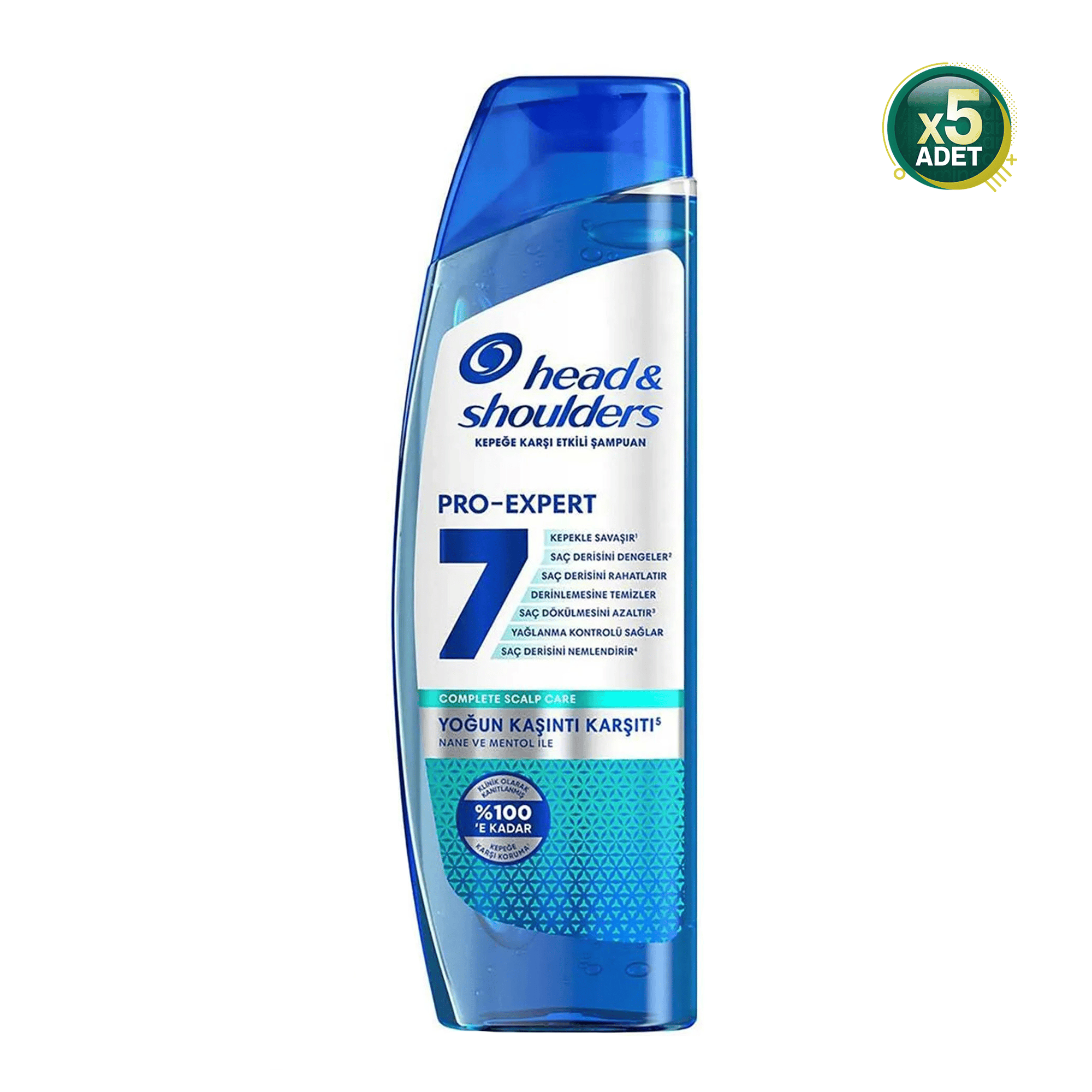 Head Shoulders Pro Expert 7 Nane ve Mentol İle Yoğun Kaşıntı Karşıtı Şampuan 300 ML 5 Adet