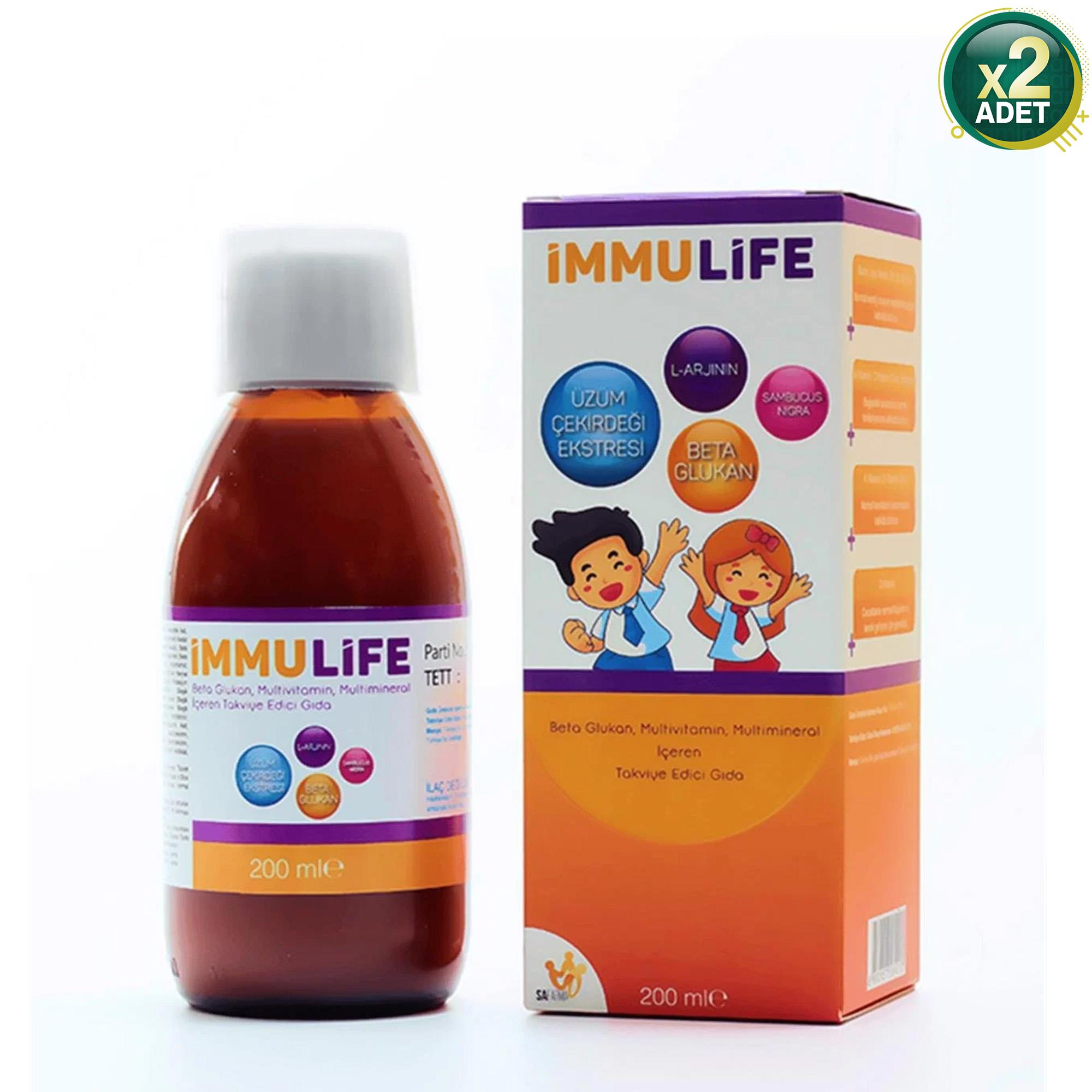 Immulife Beta Glukan Multıvitamin Multimineral İçeren Takviye Edici Gıda 200 ml 2 Adet