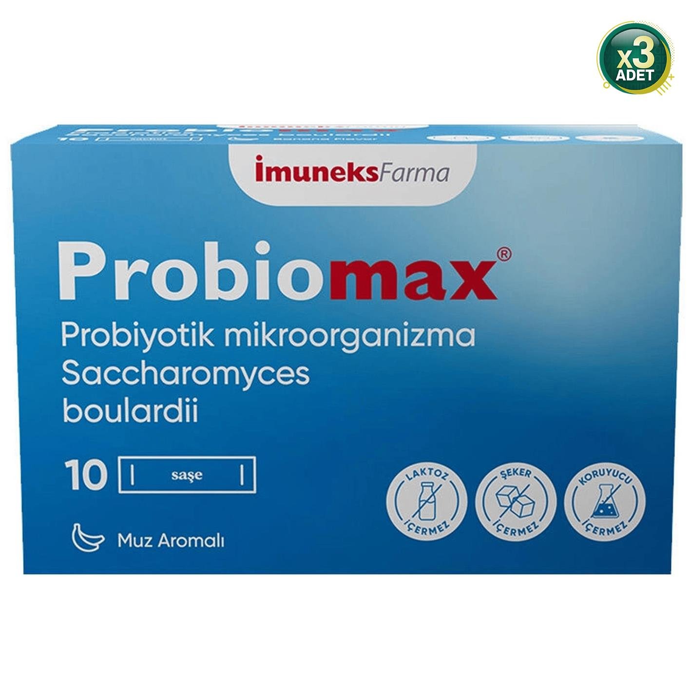 Imuneks Farma Imuneks Farma Probiomax ® Probiyotik Mikroorganizma İçeren Şase Takviye Edici Gıda 10 Şase x 3 Adet - Aromasız