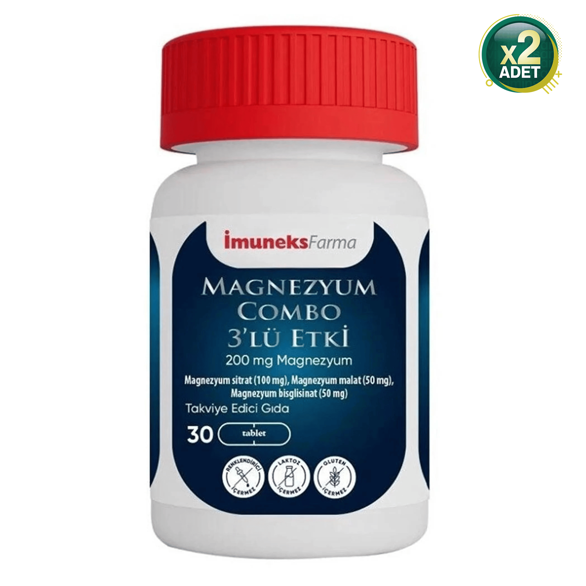 Imuneks Farma Osteonext plus Kalsiyum, Magnezyum, Vitamin D3 ve Mineraller İçeren Takviye Edici Gıda 30 Tablet x 2 Adet