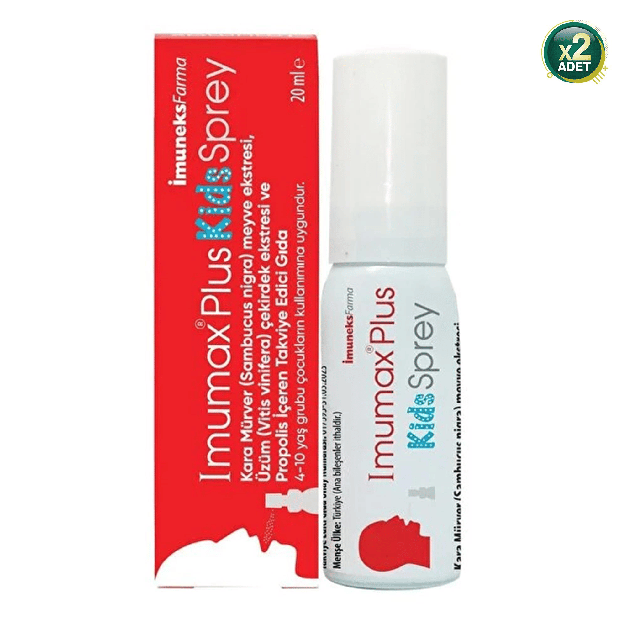 Imuneks Imumax Plus Kids Boğaz Spreyi 20 ml 2 Adet