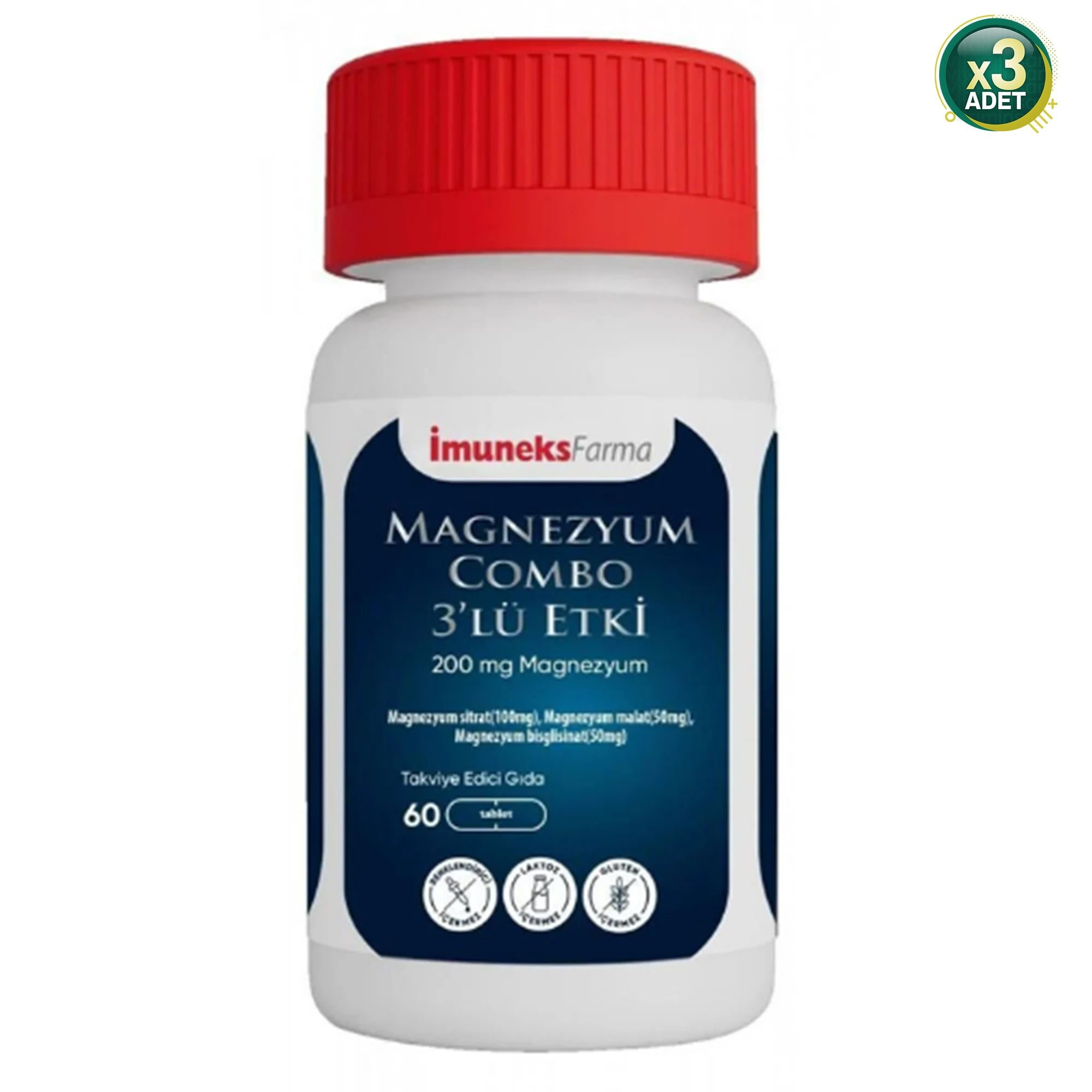 Imuneks Magnezyum Combo 60 Tablet - 3 Adet (Toplam 180 Tablet)