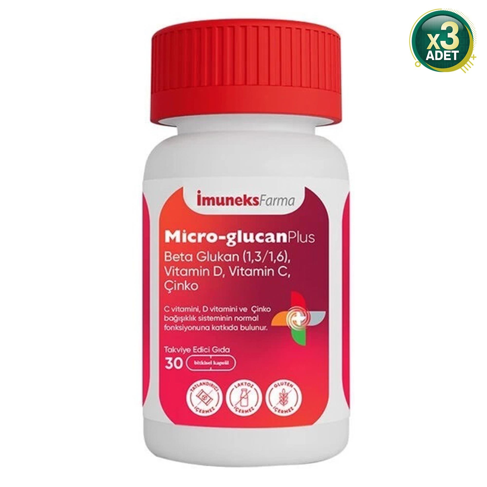 Imuneks Micro-Glucan Plus 30 Kapsül 3 Adet