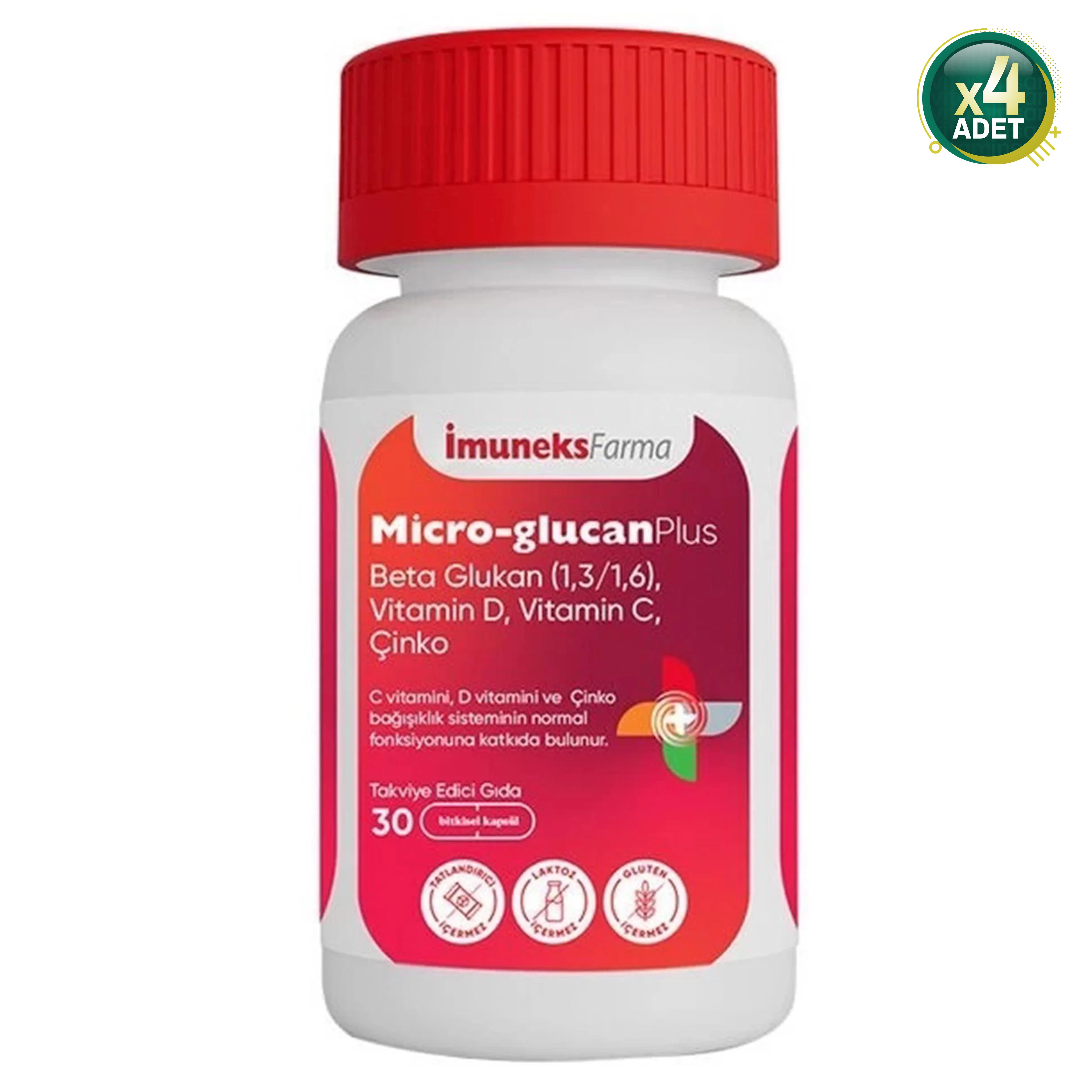 Imuneks Micro-Glucan Plus 30 Kapsül 4 Adet