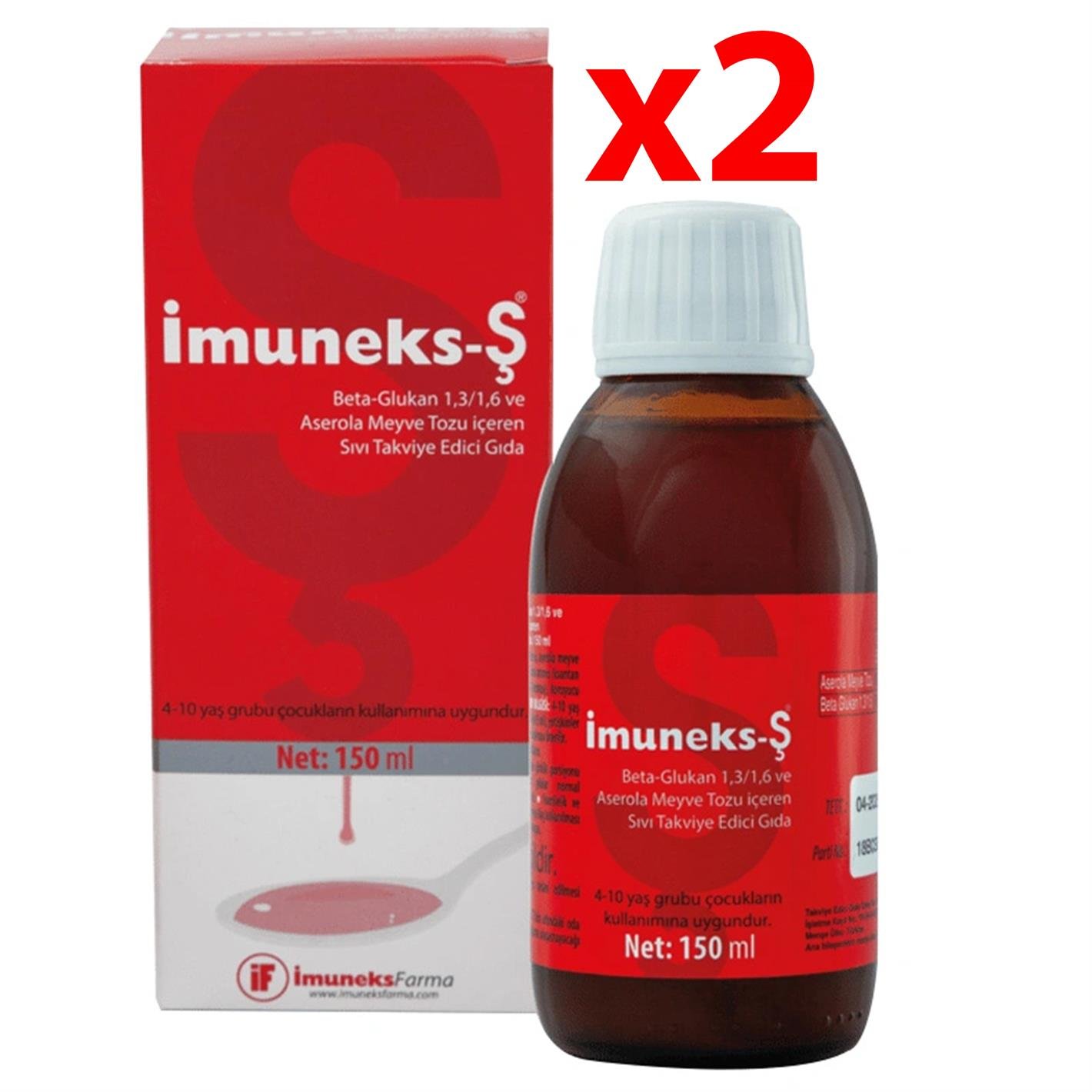 Imuneks Takviye Edici Gıda Şurup 150 ml 2 Adet