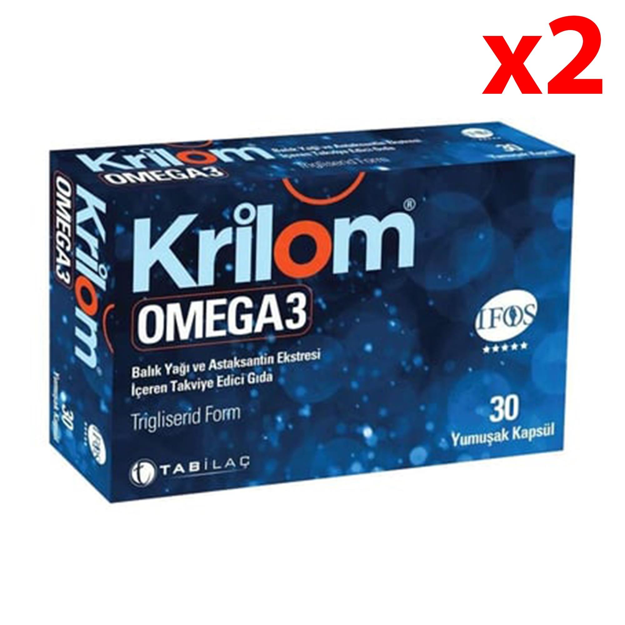 Krilom Omega-3 Takviye Edici Gıda 30 Kapsül 2 Adet 