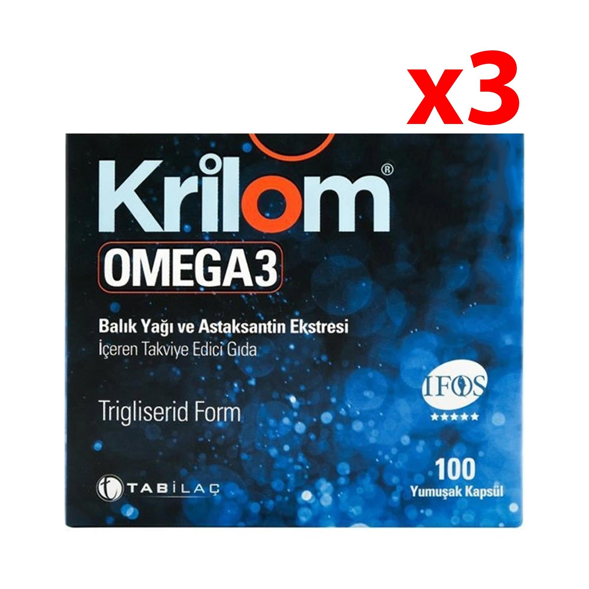 Krilom Omega 3 Yumuşak Kapsül 100 Kapsül 3 Adet