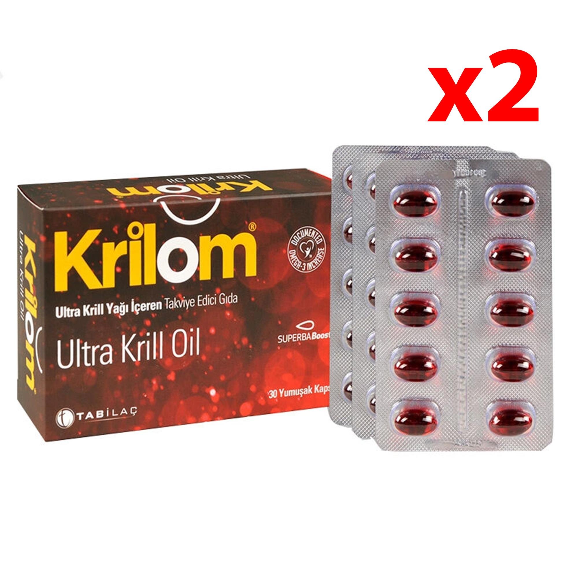 Krilom Ultra Krill Oil Takviye Edici Gıda 30 Yumuşak Kapsül 2 Adet