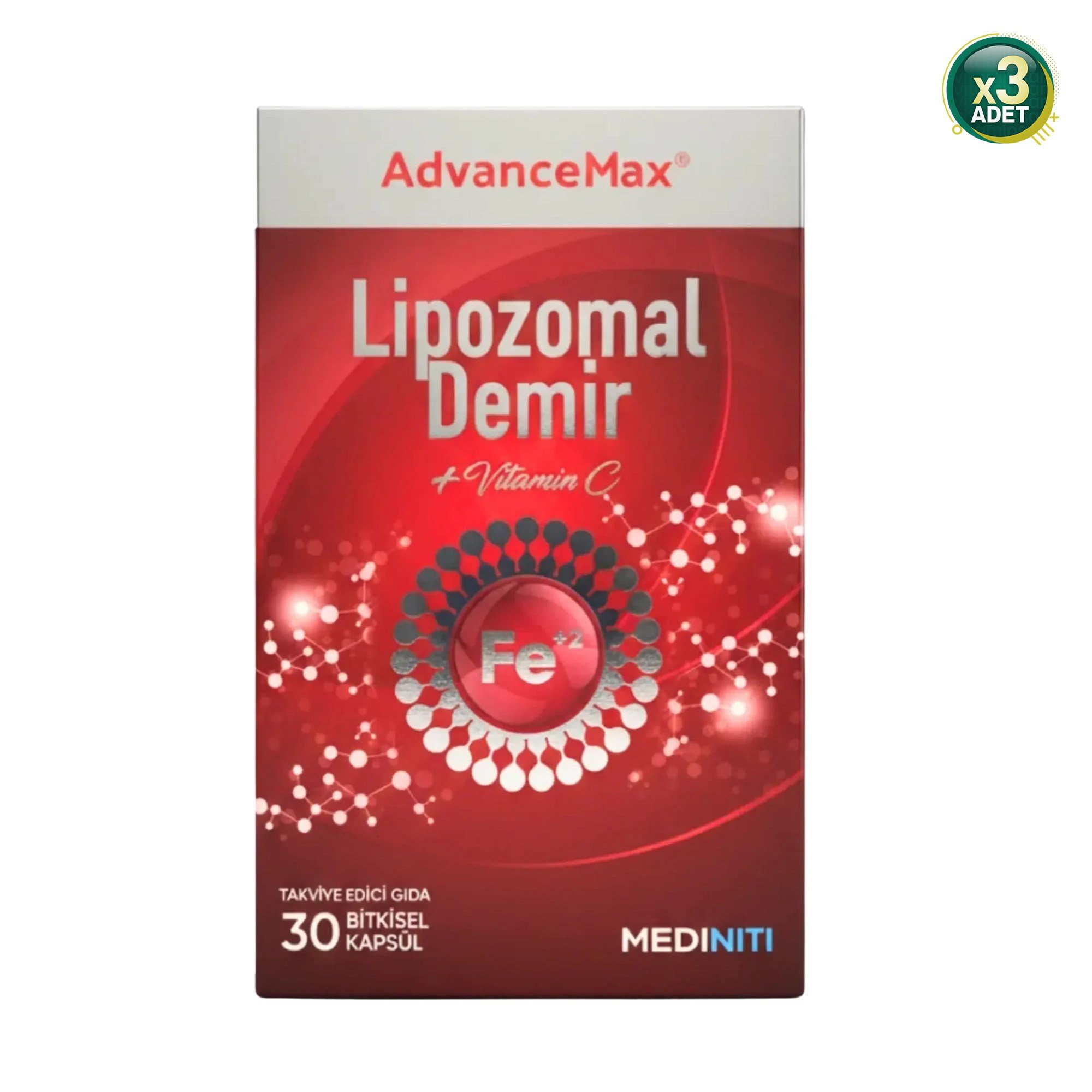 Mediniti Advancemax Lipozomal Demir 30 Kapsül 3 Adet