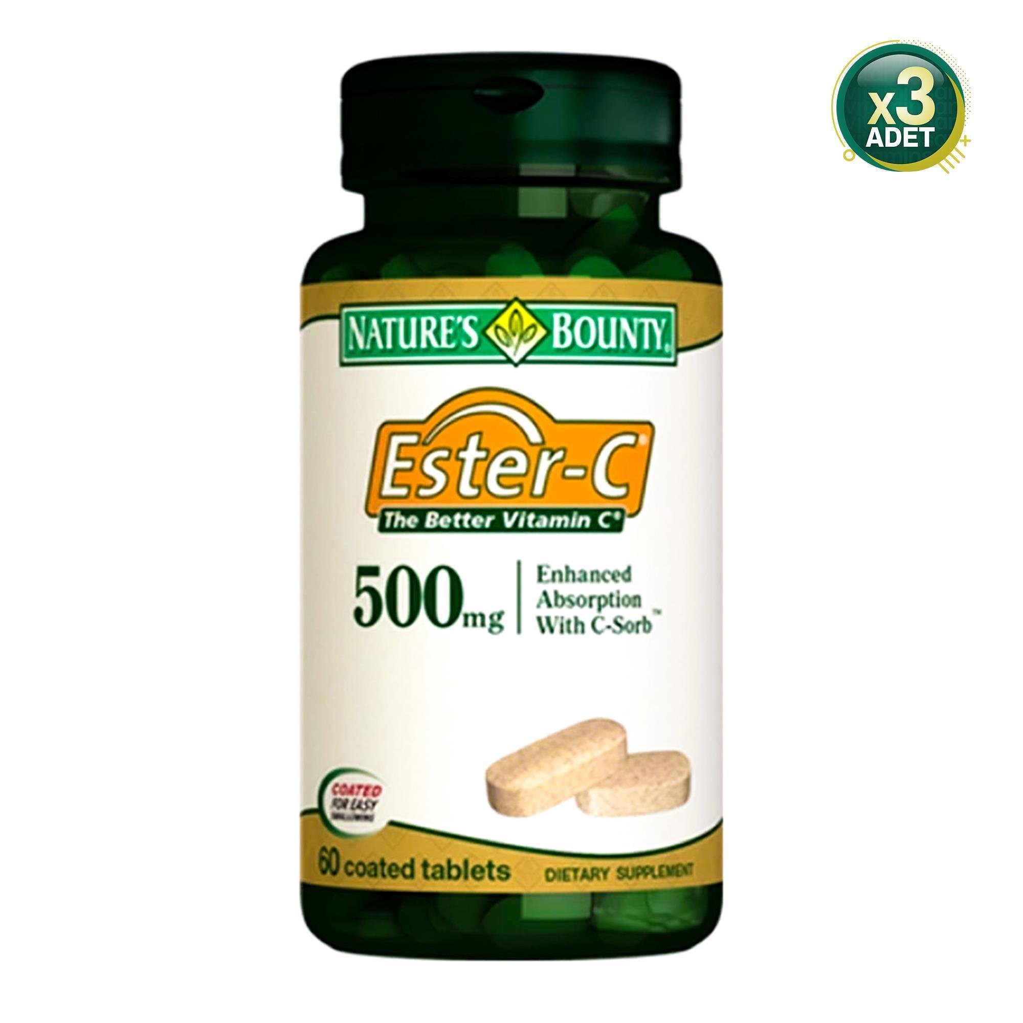 Natures Bounty Ester-C 500 mg Takviye Edici Gıda 60 Tablet 3 Adet