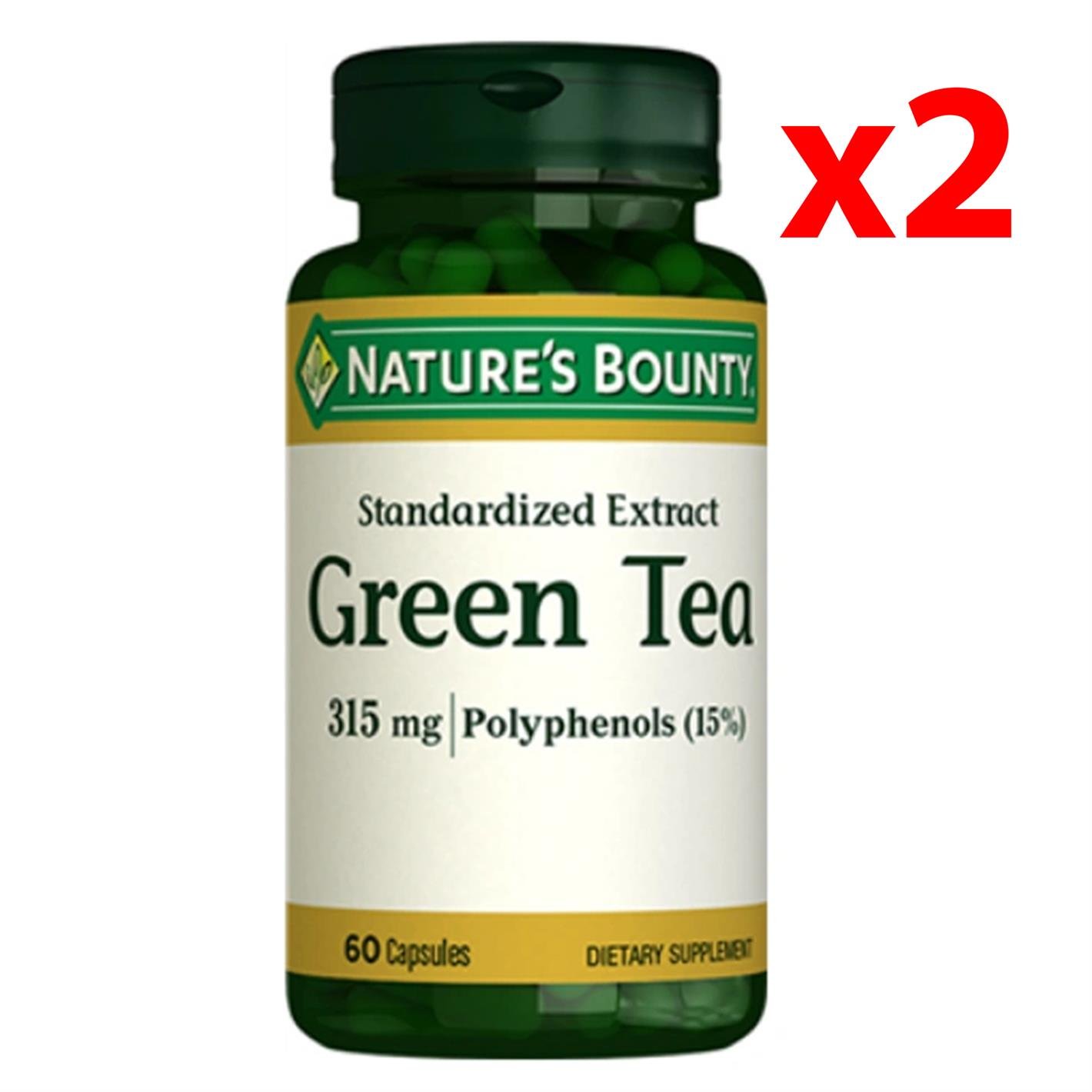 Natures Bounty Green Tea 315 mg. Takviye Edici Gıda 60 Kapsül 2 Adet