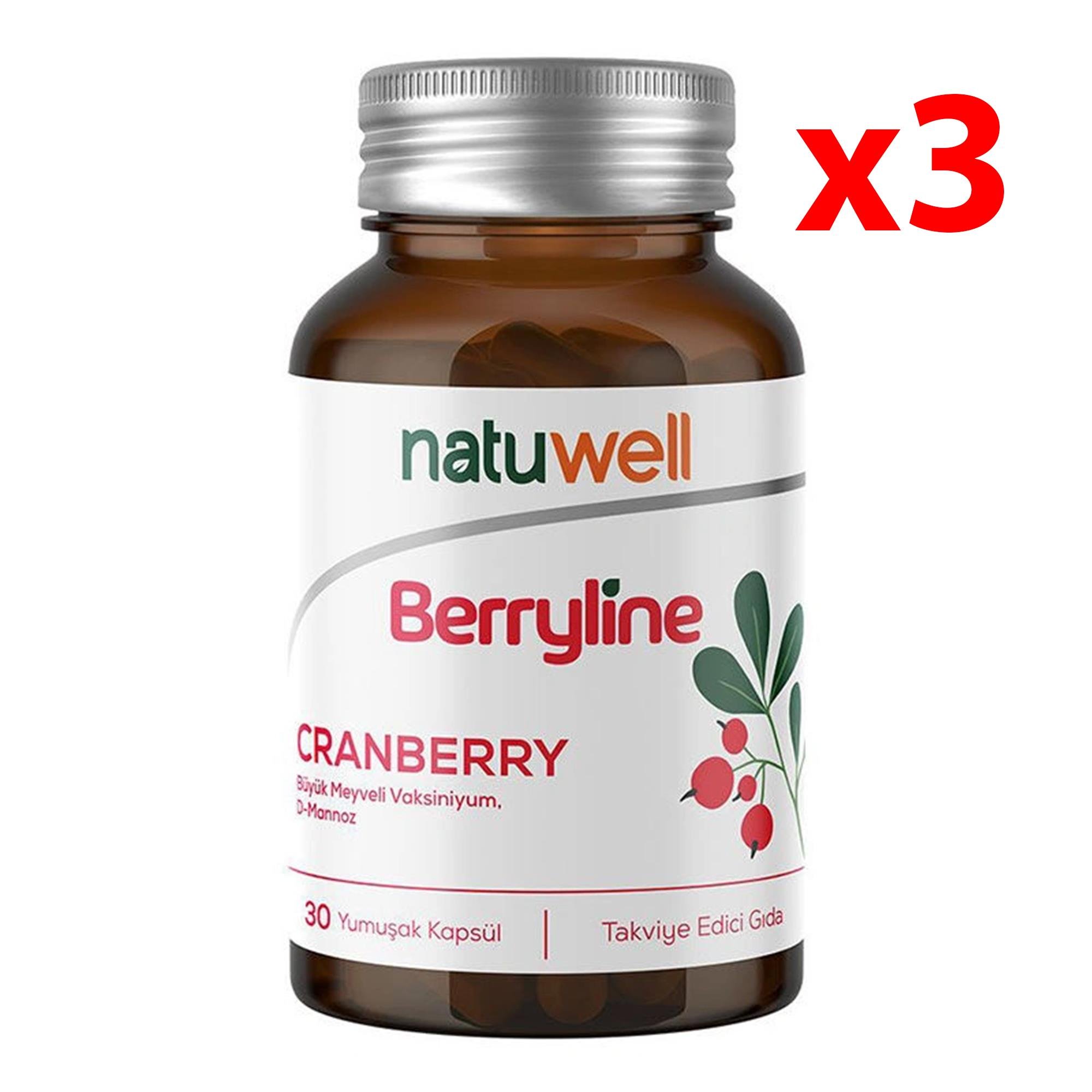 Natuwell Berryline Cranberry 30 Yumuşak Kapsül 3 Adet
