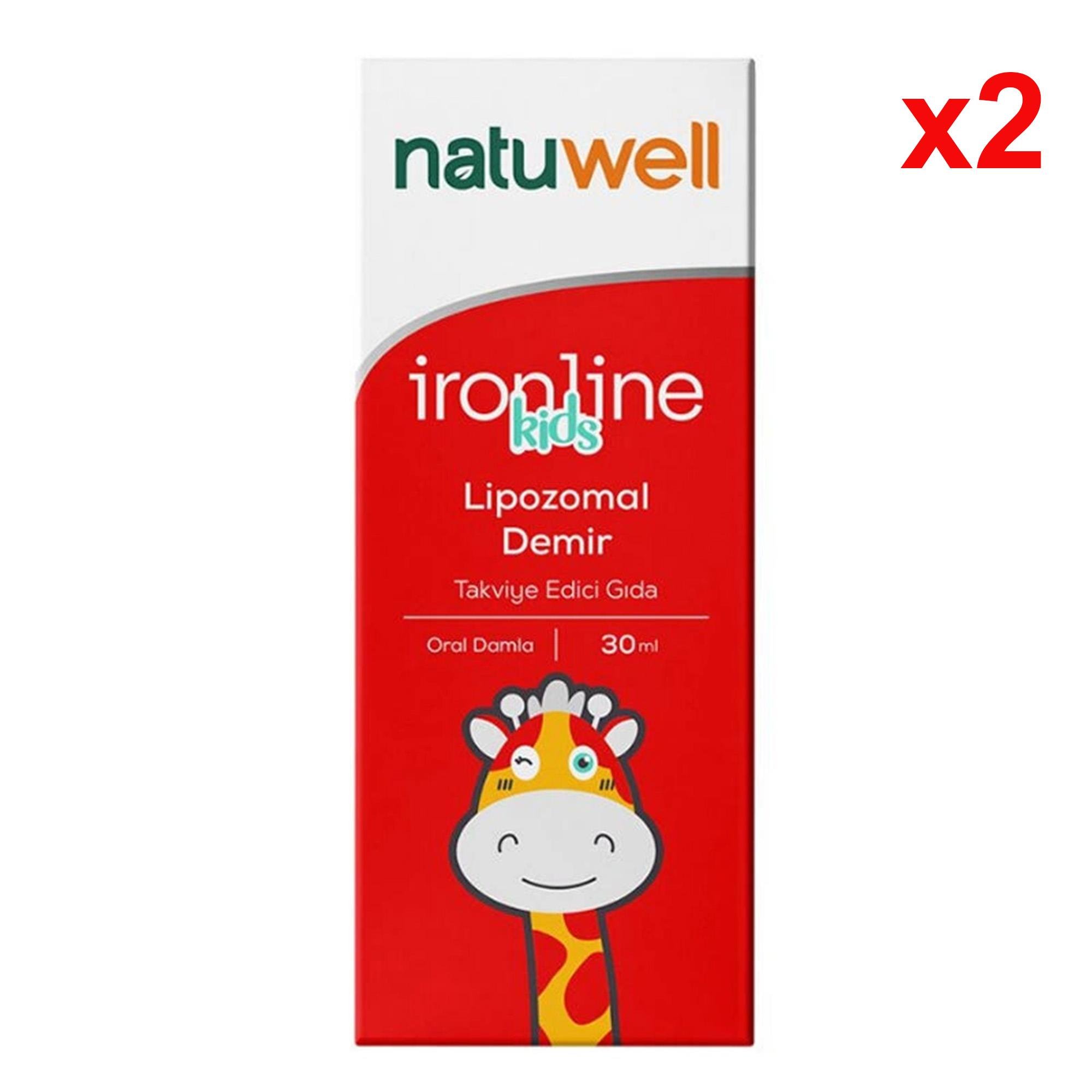 Natuwell Ironline Kids Lipozomal Demir İçeren Sıvı Takviye Edici Gıda 30 ml 2 Adet