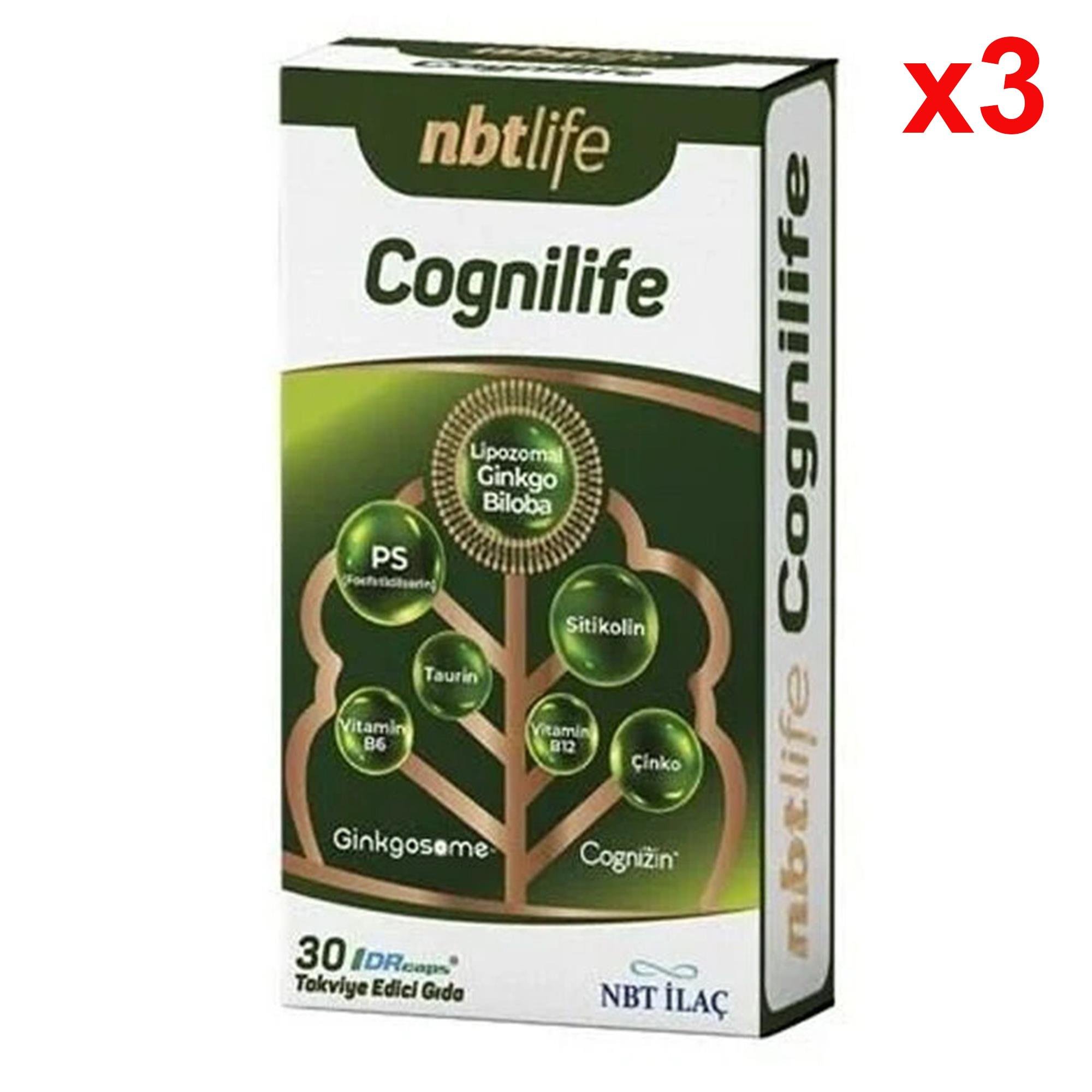 Nbt Life Cognilife Takviye Edici Gıda 30 Kapsül 3 Adet