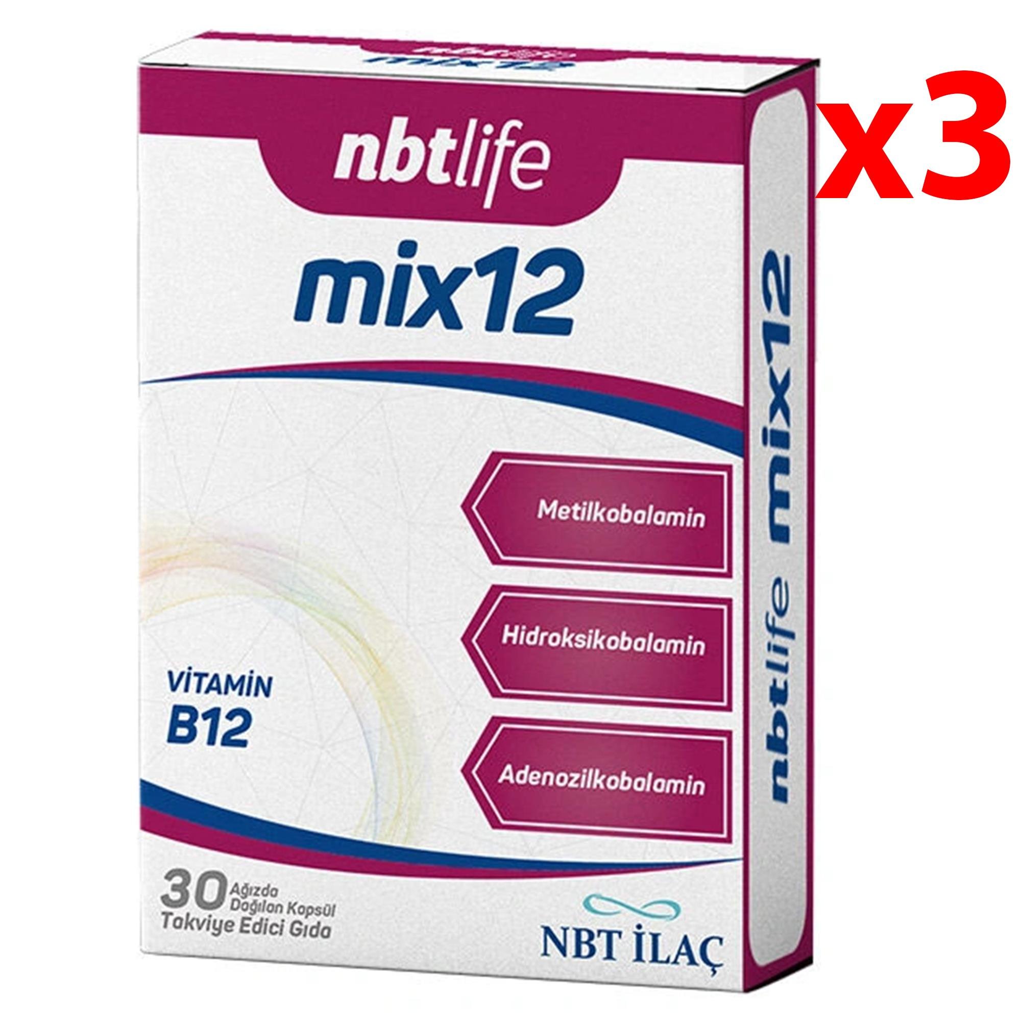Nbt Life Mix 12 Takviye Edici Gıda 30 Kapsül 3 Adet