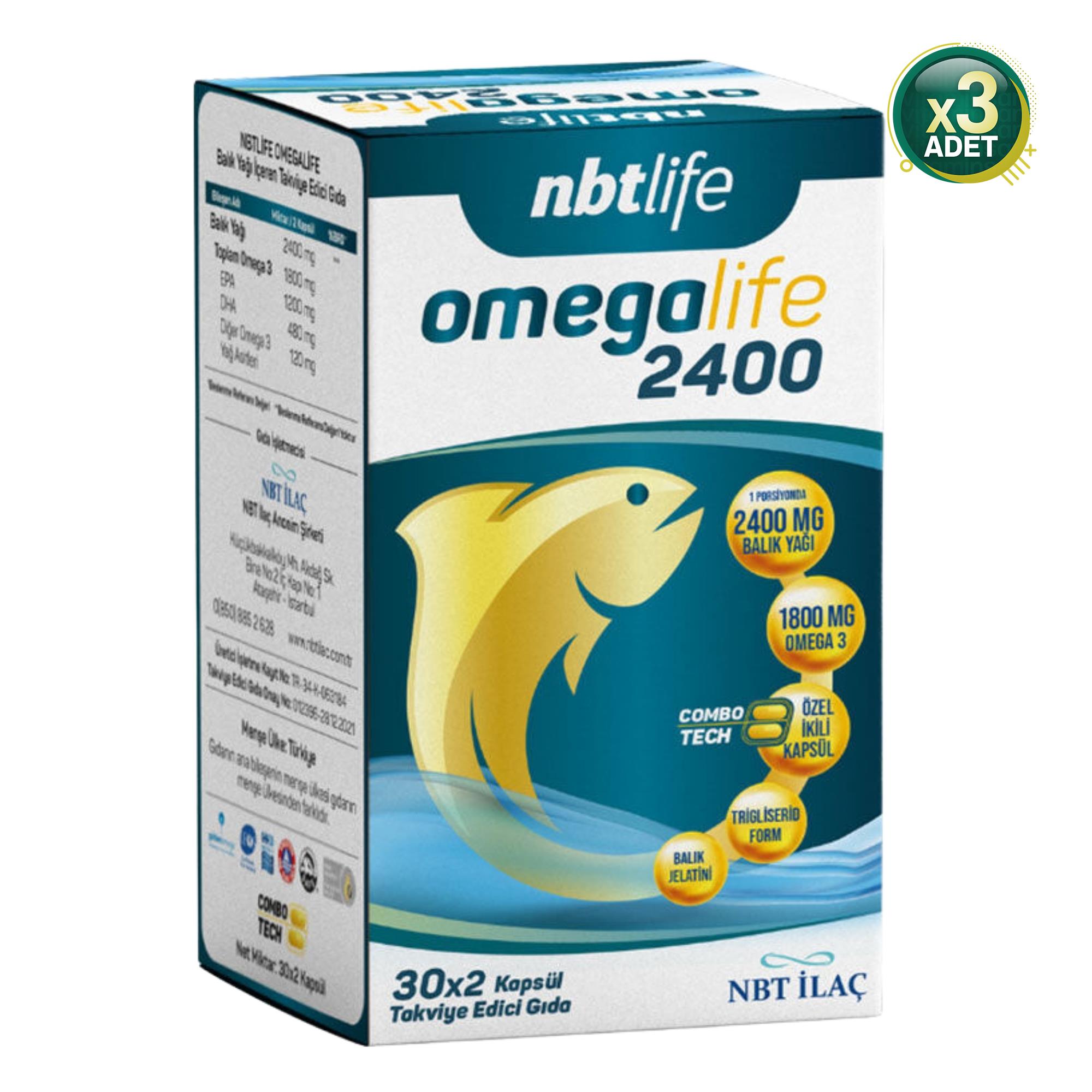 Nbt Life Omega Life 2400 Balık Yağı 60 Kapsül 3 Adet