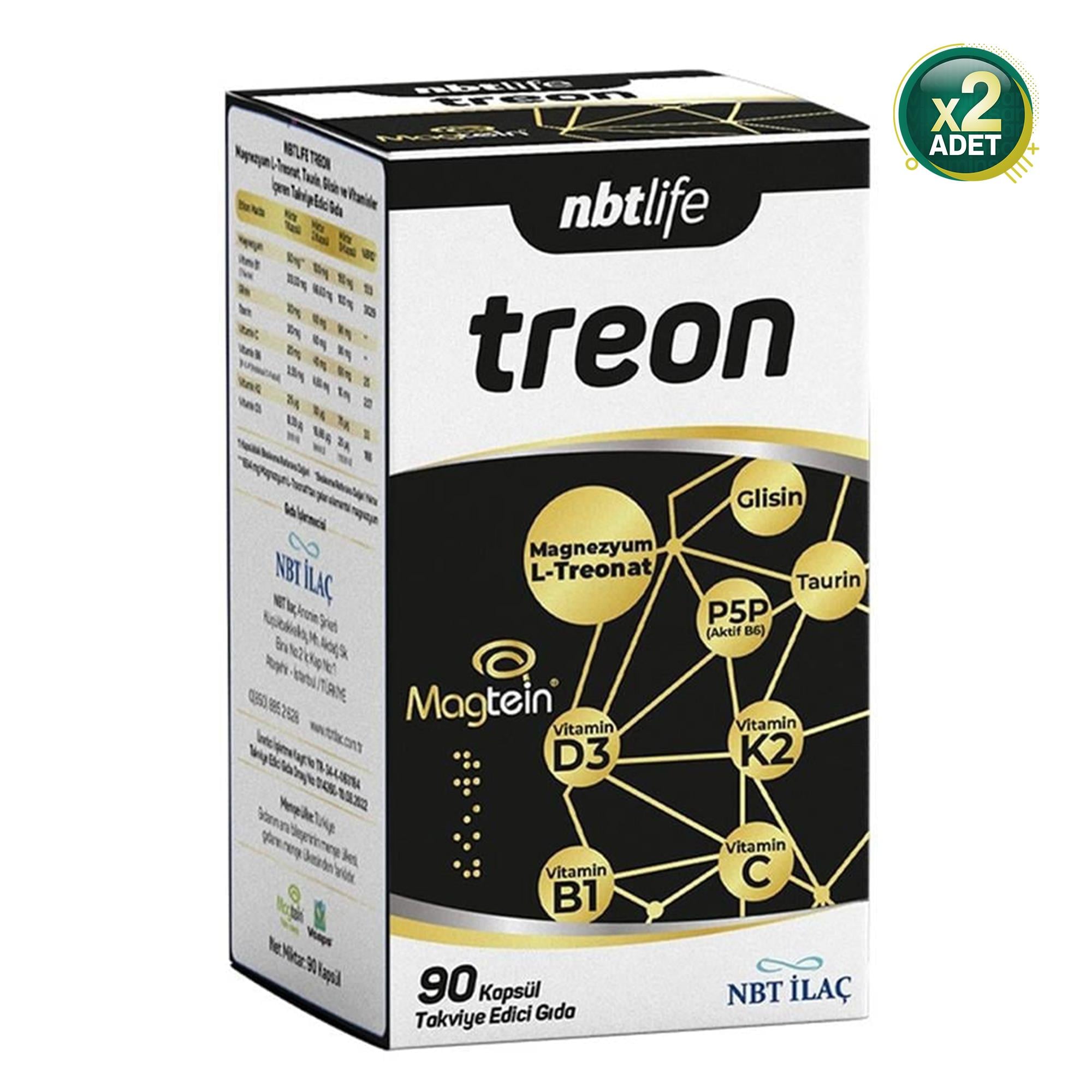Nbt Life Treon Takviye Edici Gıda 90 Kapsül 2 Adet