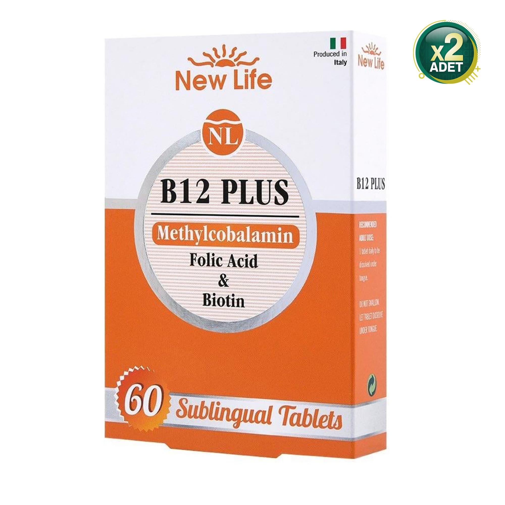 New Life B12 Plus Dilaltı 60 Tablet 2 Adet