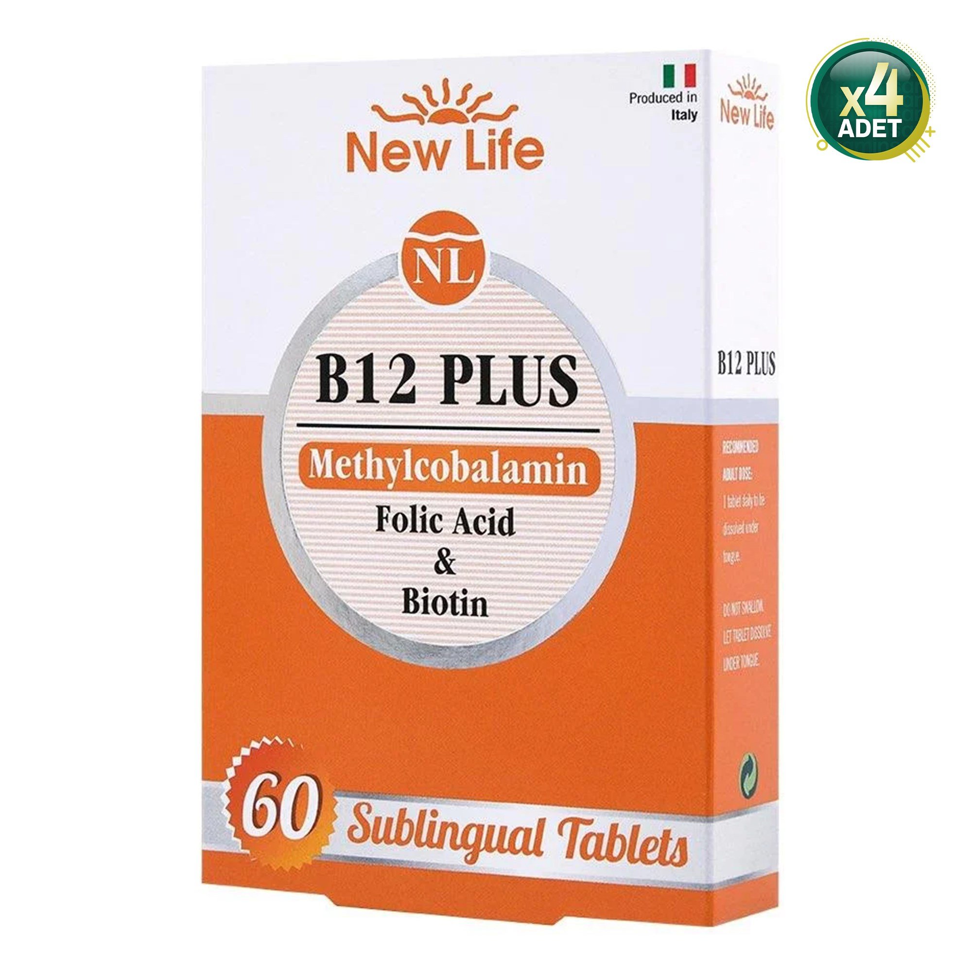 New Life B12 Plus Dilaltı 60 Tablet 4 Adet